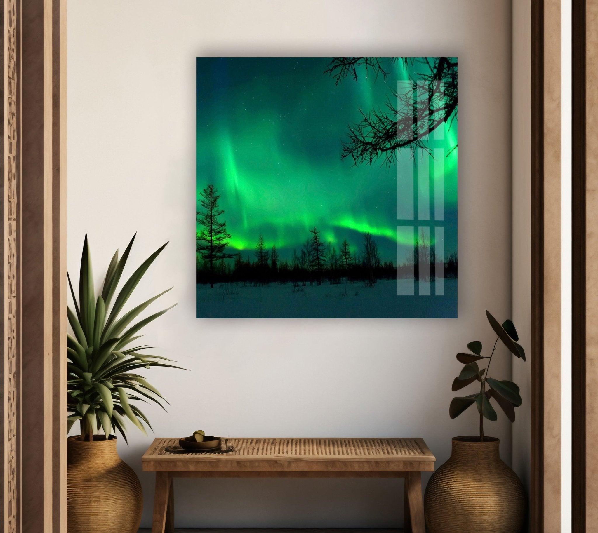 Aurora Lights Neon Glass Wall Art - Modern LED Home Decor for Living Room, Bedroom, Bar & Office - Unique Gift for Housewarming, Wedding & Birthday