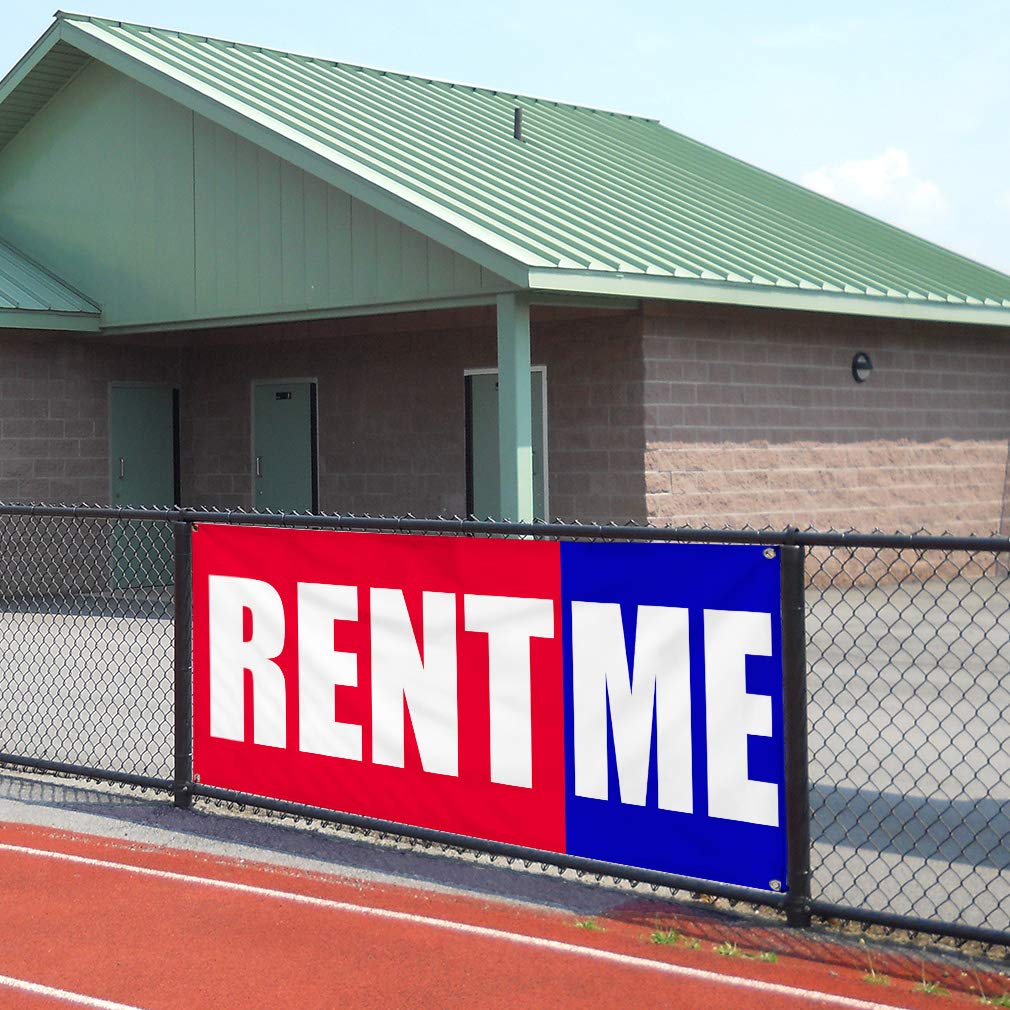 Rent Me Vinyl Banner Sign - 48x96 Inch Custom Business Promotion & Advertising (Multiple Sizes Available) - Heavy Duty with 8 Grommets - Perfect for Storefronts, Events, and Outdoor Marketing Campaigns
