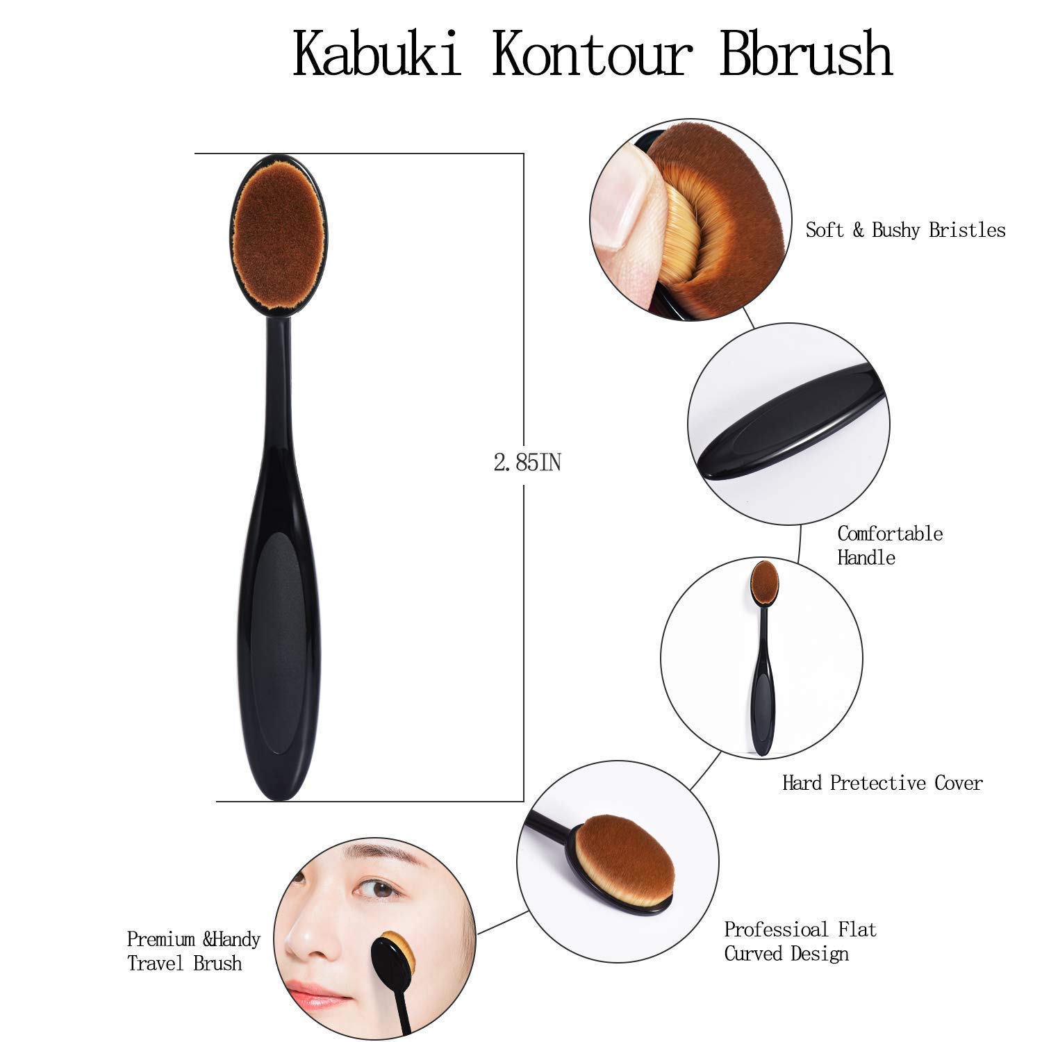 Premium 3-Piece Makeup Sponge Set with Oval Foundation Brush & Brush Cleaner - Soft Blending Beauty Sponges for Flawless Makeup Application - Perfect for Contouring, Foundation, and Concealer