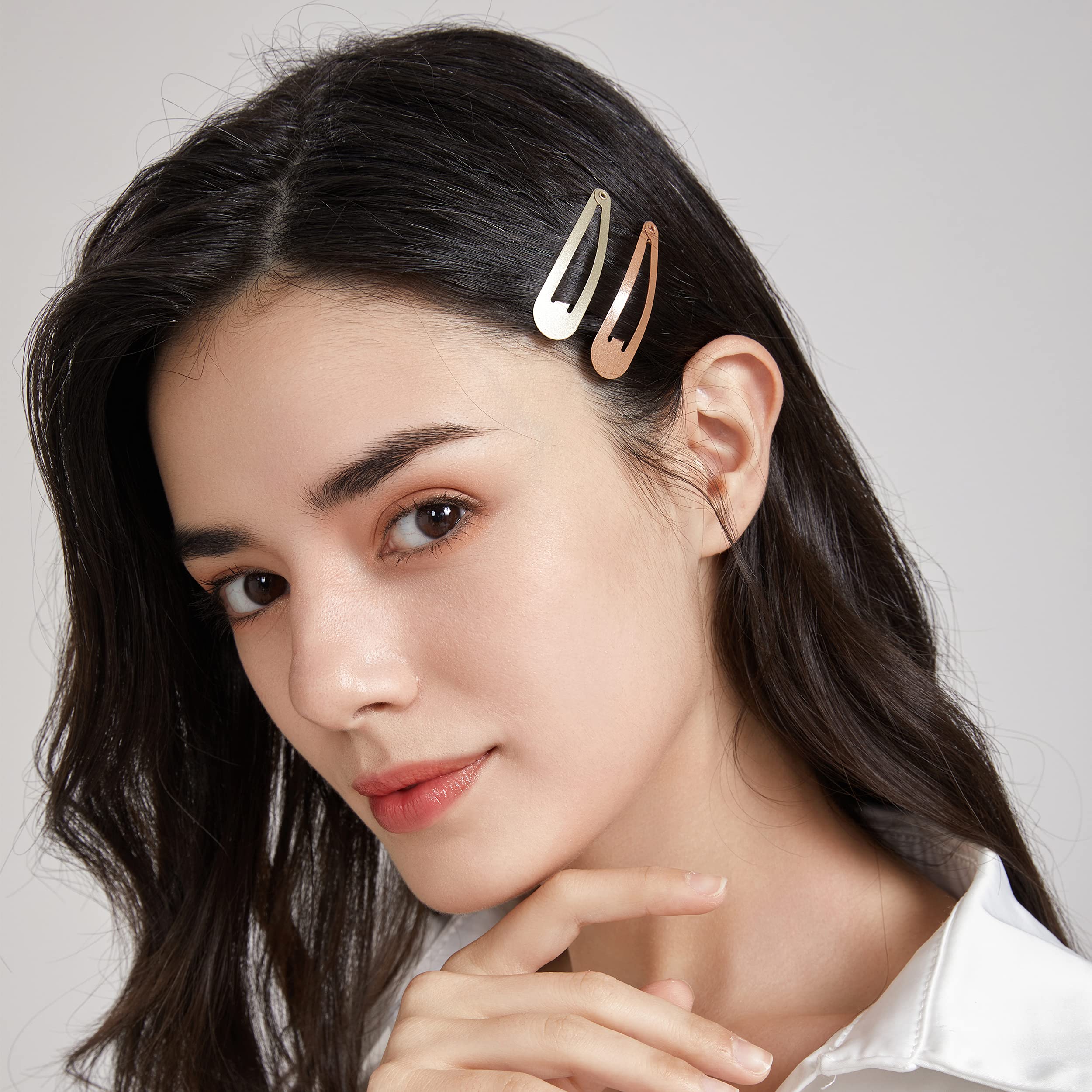 Dofash Snap Hair Clips - 5CM/2IN Metal Claw Clips for Thin Hair - Women's Hair Accessories (Black) - Perfect for Daily Styling, Work, and Casual Outfits