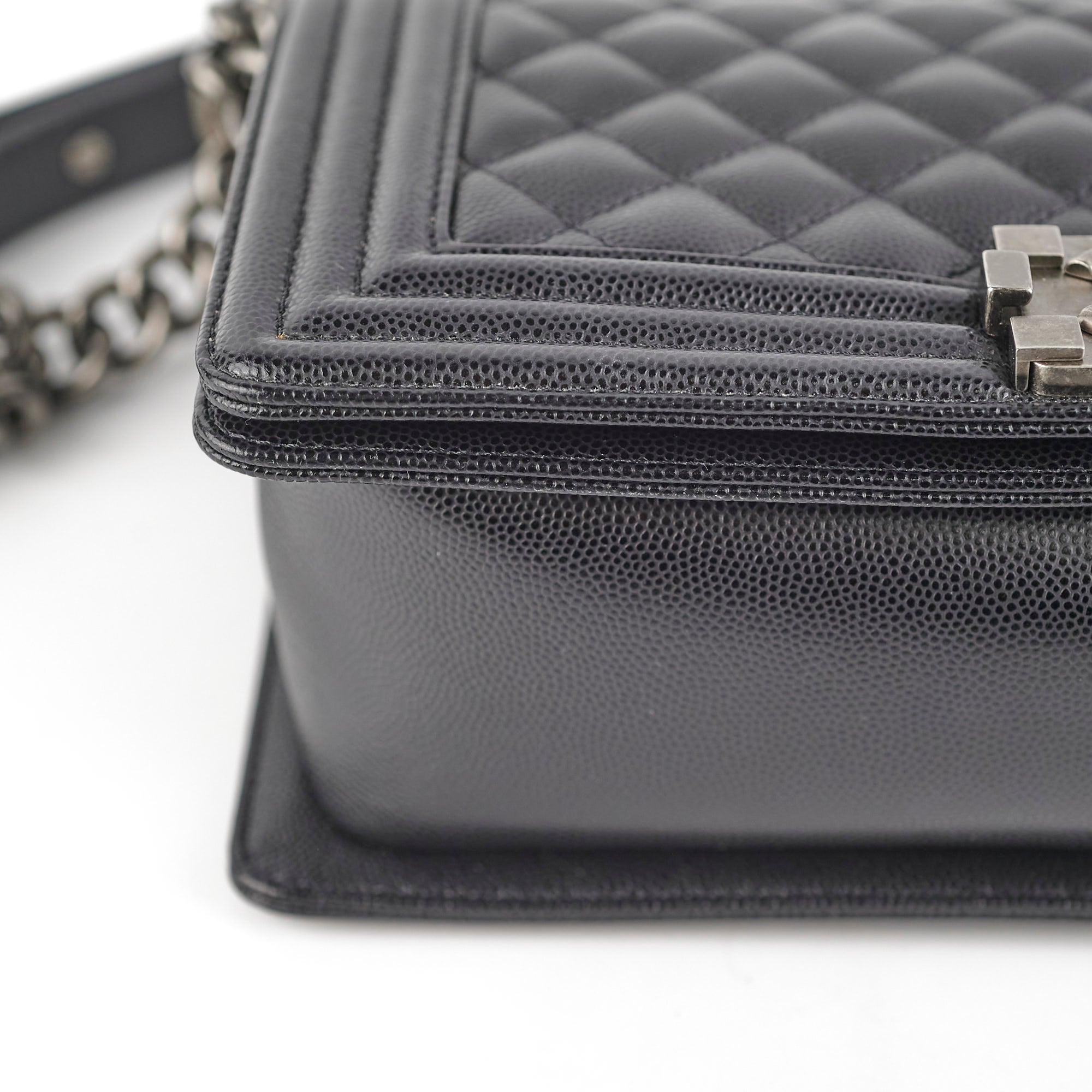 Chanel Old Medium Caviar Boy Bag Black with Microchip - Luxury Crossbody Bag for Women, Perfect for Date Night & Evening Events