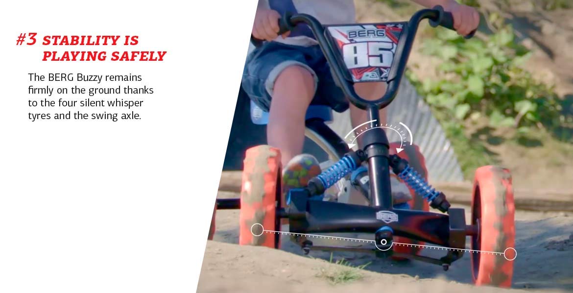 BERG Pedal Kart Buzzy Rubicon - Adjustable Go Kart for Kids Ages 2-5 | Outdoor Ride-On Toy for Boys & Girls | Durable Pedal Car Beats Tricycles | Perfect for Backyard Fun, Park Adventures & Family Outdoor Activities