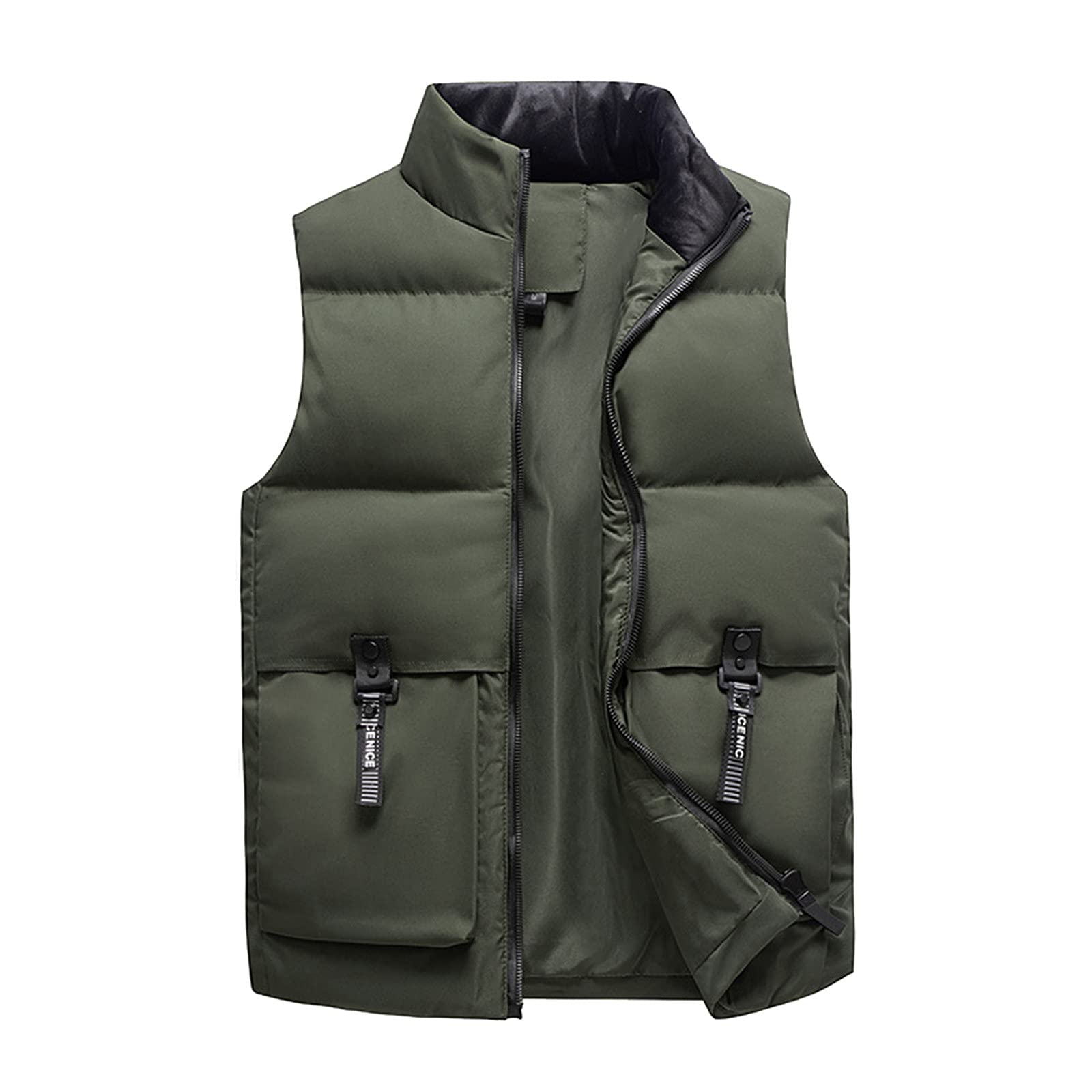 Men's Lightweight Down Vest - Solid Color Sleeveless Zipper Jacket for Autumn & Winter | Warm Fashion Outerwear for Casual Wear, Outdoor Activities & Travel