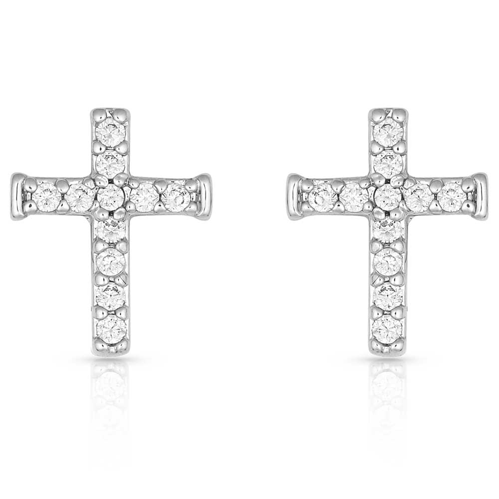 Tiny Crystal Cross Earrings - Dainty & Elegant Religious Jewelry for Women | Perfect for Church, Weddings & Everyday Wear