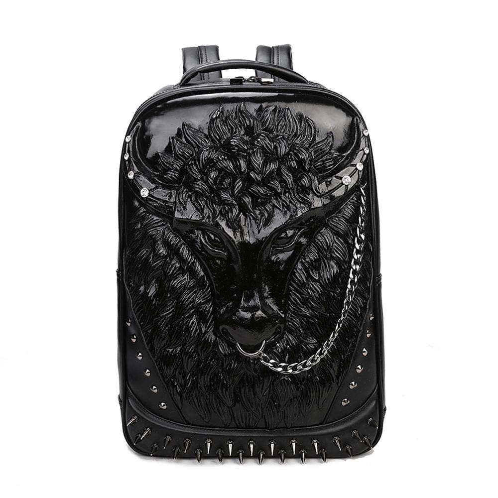 Stylish Studded 3D Cow Head Waterproof Backpack for Laptop & Computer - Unisex School, Travel & Work Backpack - Durable Water-Resistant Design for College, Office & Daily Use