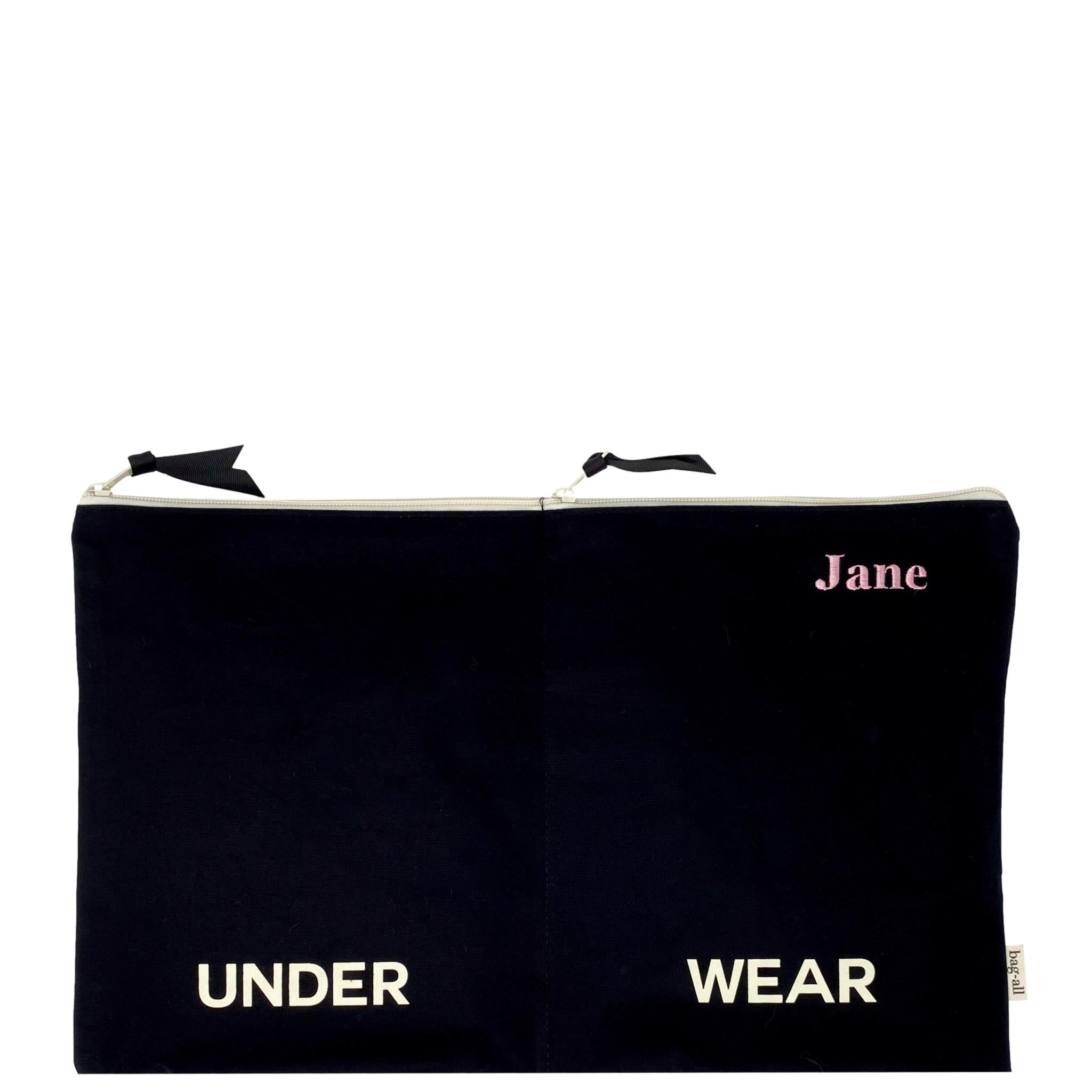 Double Lingerie Travel Storage Pouch - Black | Washable Underwear Organizer for Travel, Gym & Daily Use