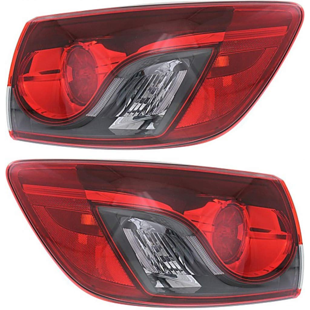 2013-2015 Mazda CX-9 LED Tail Light Assembly Pair - CAPA Certified Replacement with Bulbs (Driver & Passenger Side) | Perfect for Night Driving & Enhanced Vehicle Safety | MA2804112 MA2805112