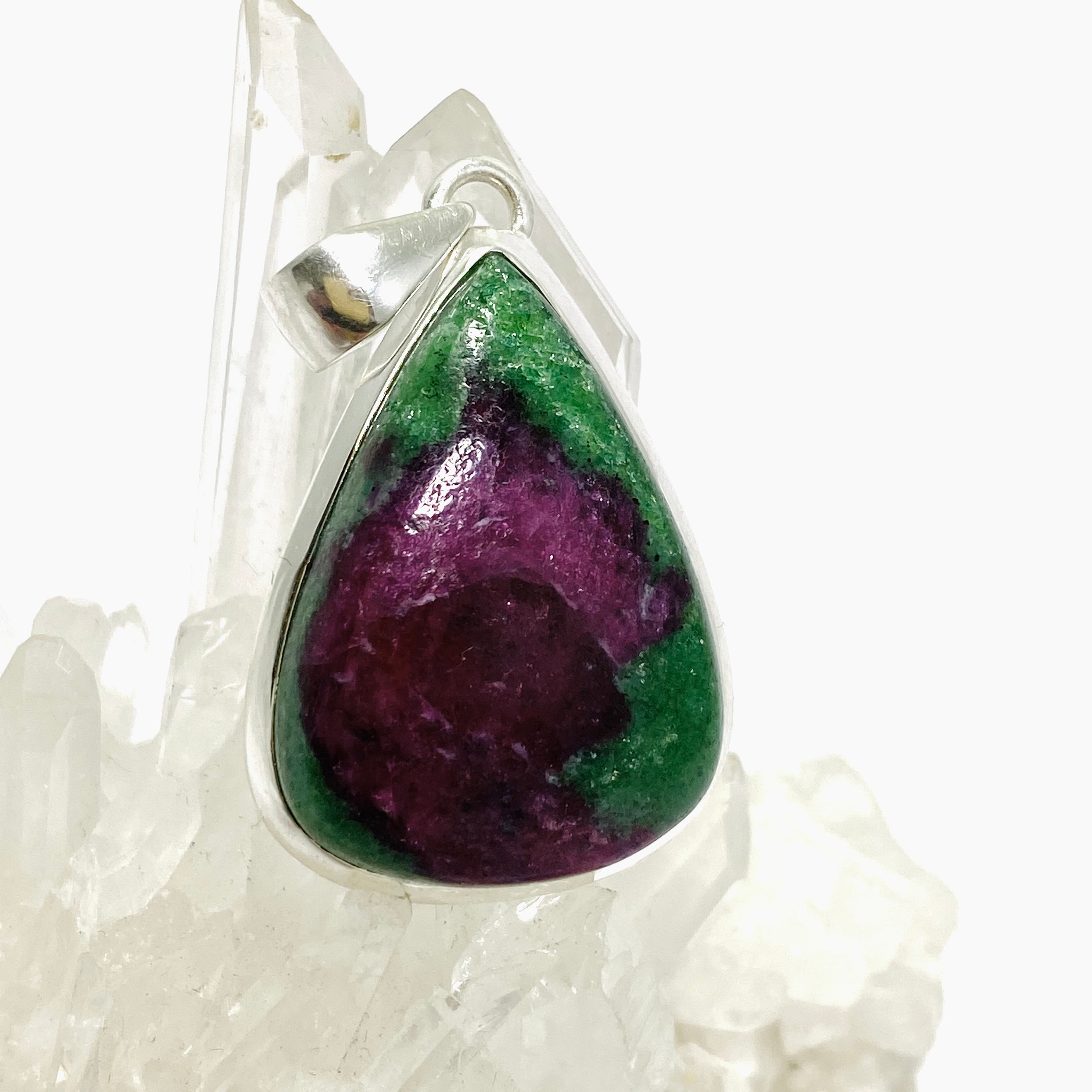 Natural Ruby Zoisite Teardrop Cabochon Pendant - 10mm Healing Crystal Jewelry for Meditation & Energy Work | Handmade Gemstone Necklace for Spiritual Healing & Chakra Balancing