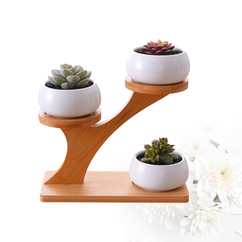 Hemoton Modern Minimalist White Ceramic Flower Pot Set - Elegant Home & Office Plant Decor for Indoor Plants, Succulents, and Small Flowers