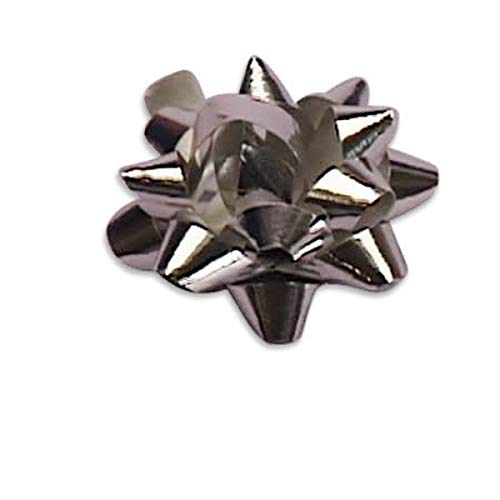 Mini Metallic Silver Bows for Gift Wrapping - 1.25 Inch Christmas Ribbon Bows (20 Pack) - Perfect for Holiday Presents, Party Decorations & DIY Crafts