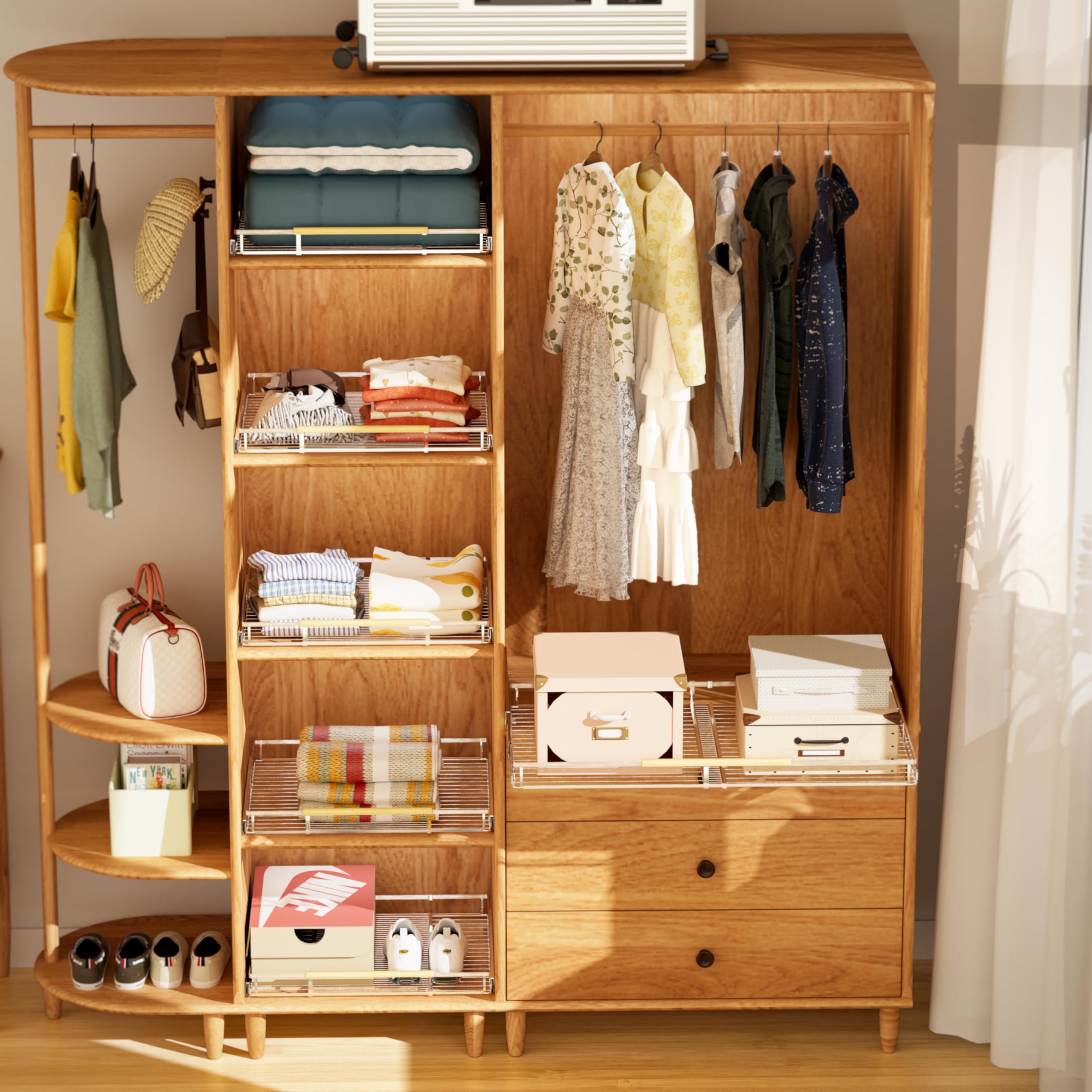Heavy Duty Expandable Pull Out Sliding Drawers for Cabinets - 14.9-25.9