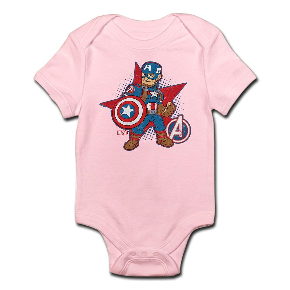 Captain America Baby Light Bodysuit - Soft Cotton Infant Onesie for Boys & Girls | Perfect for Superhero Costume, Birthday Party & Photo Shoots