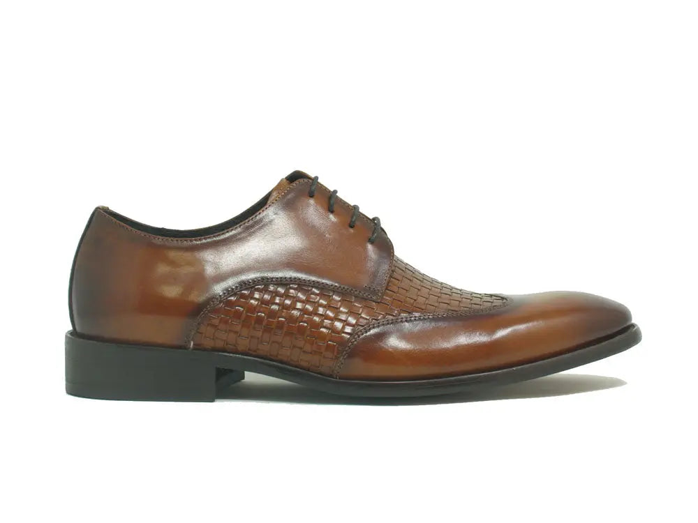 Hand Braided Leather Woven Oxford Shoes for Men - Premium Genuine Leather Dress Shoes - Comfortable & Stylish Business Casual Footwear for Office, Wedding & Formal Events