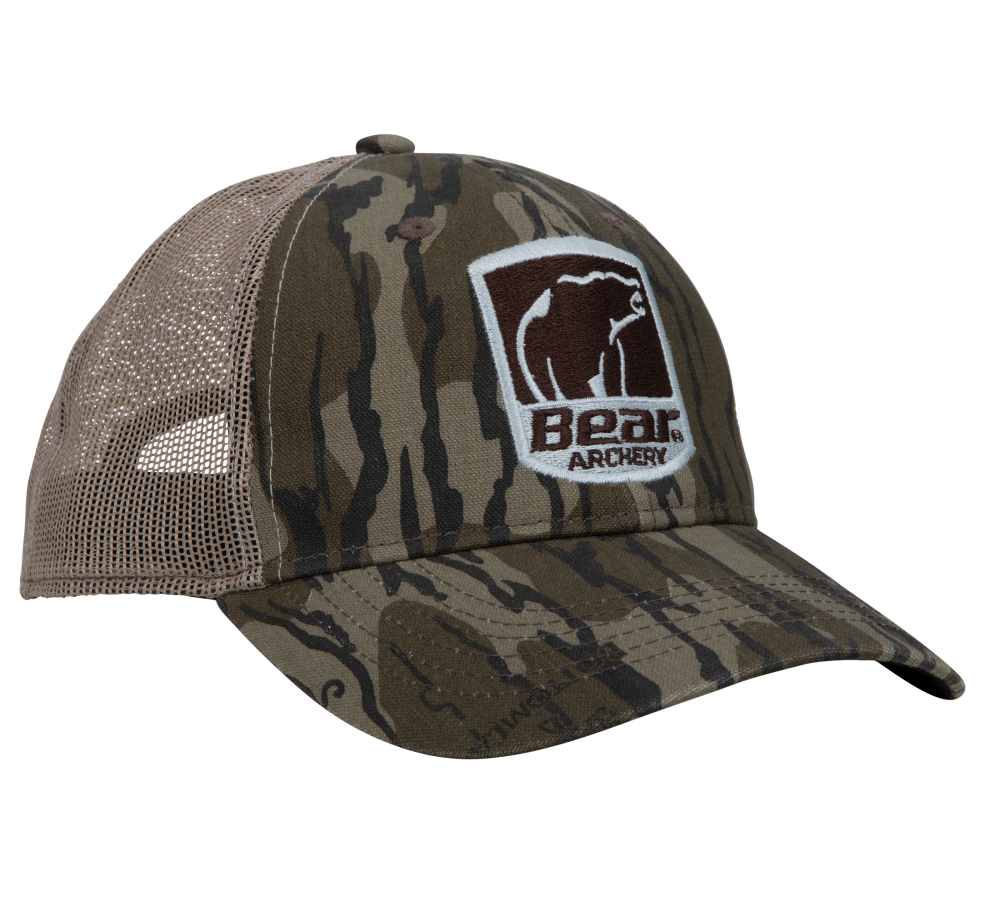 Bear Archery Bottomland Shield Logo Hat - Camouflage Hunting Cap for Outdoor Adventures & Archery Enthusiasts