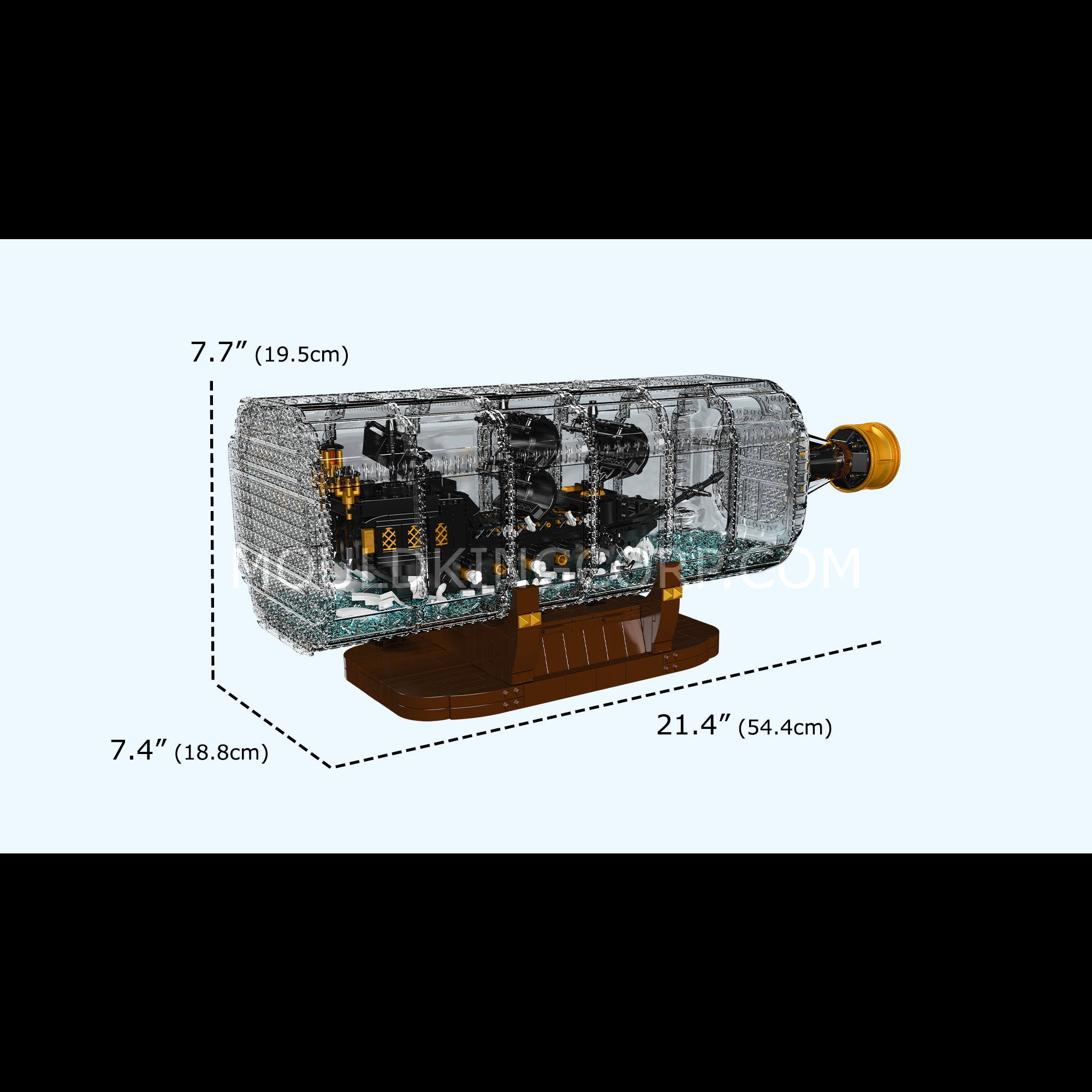 Mould King 10065 Black Pirates Ship in a Bottle Building Set - 2,206 Pieces DIY Model Kit | Creative Gift for Adults & Teens | Perfect for Home Decor, Office Display & Collectors