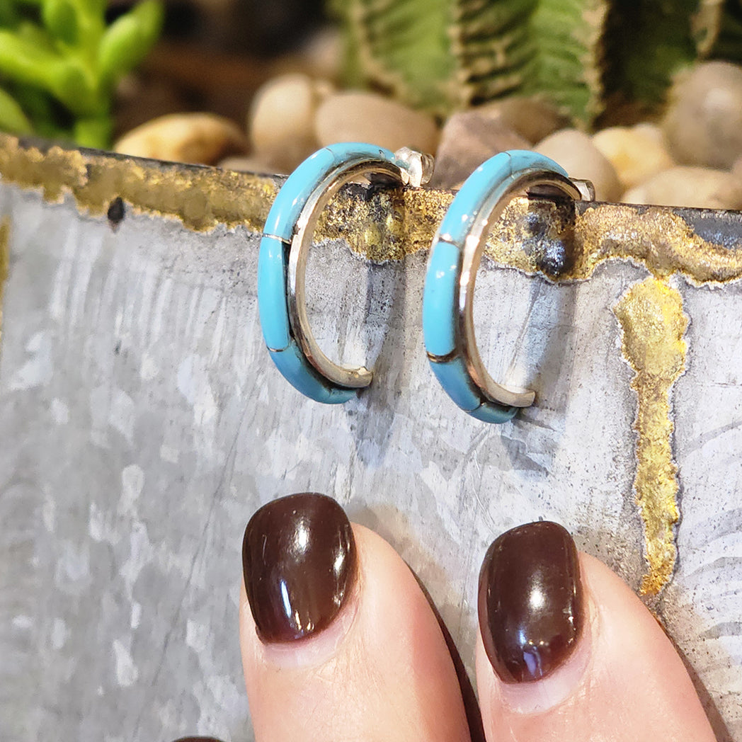 Cheri Turquoise Hoop Earrings for Women - Handmade Boho Statement Jewelry - Perfect for Parties, Weddings & Everyday Wear