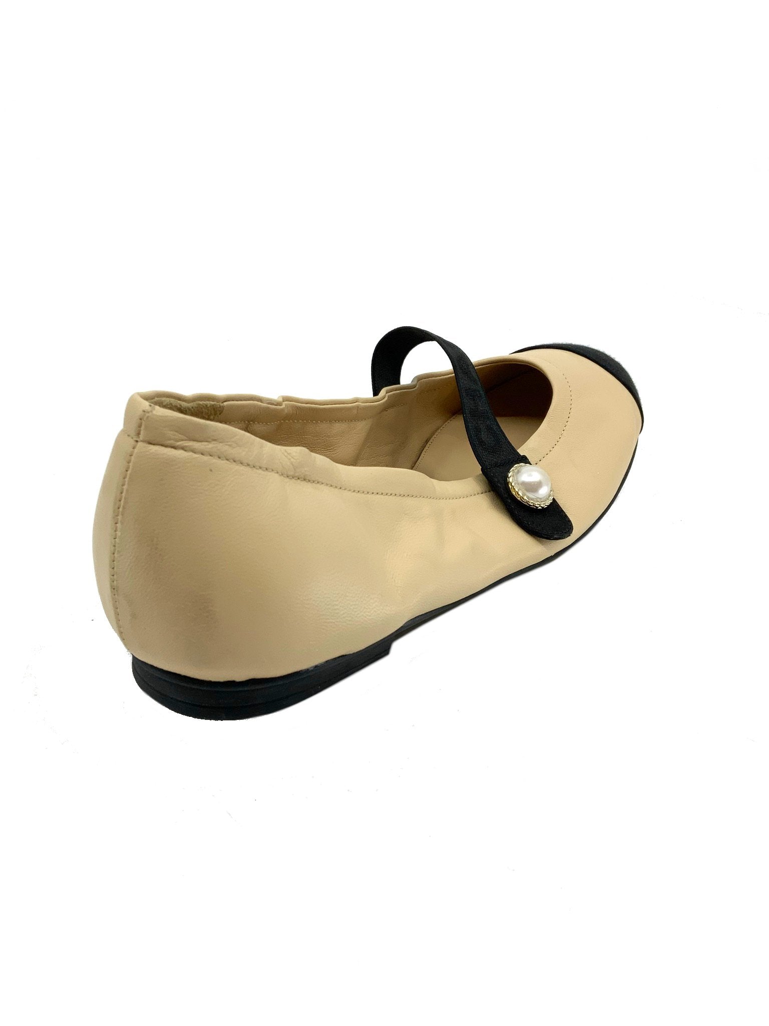 Chanel Lambskin Cap Toe Ballet Flats Women's Size 9 | Luxury Designer Shoes for Women | Perfect for Office, Parties & Special Occasions