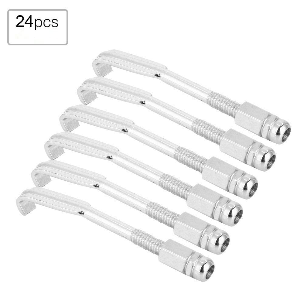 24-Piece Banjo Hook Set - Adjustable Flat & Round Tension Hooks (5.4-6.4cm) for Banjo Repair & Maintenance | Replacement Parts & Accessories for Professional Musicians & DIY Enthusiasts | Perfect for String Changing, Bridge Adjustment & Instrument Customization