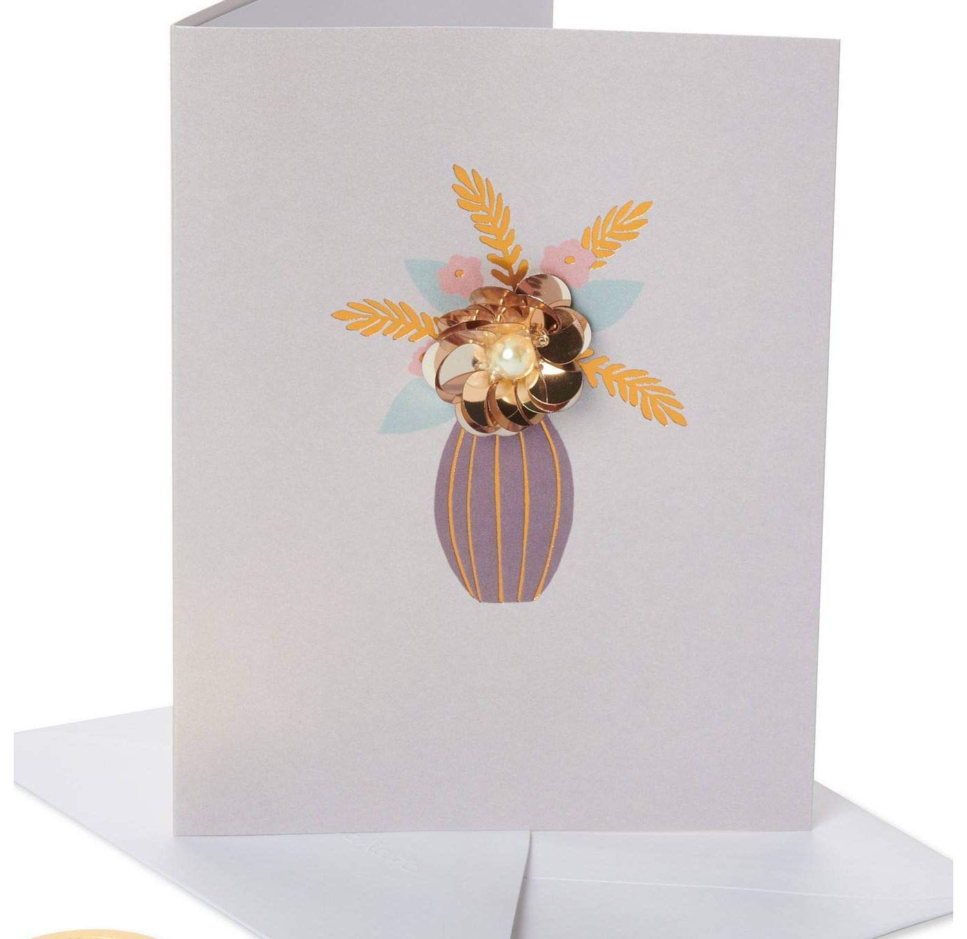 Floral Vase Thinking of You Greeting Card - Papyrus 6332660 (1 EA) - Perfect for Birthdays, Anniversaries & Sympathy Gifts