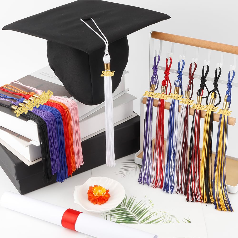 2025 Graduation Tassel with Gold Charms - Black Cap Tassel for High School & College Graduation Ceremonies - Perfect Graduation Accessory for 2025 Graduates - Commencement, Diploma, and Graduation Party Decor