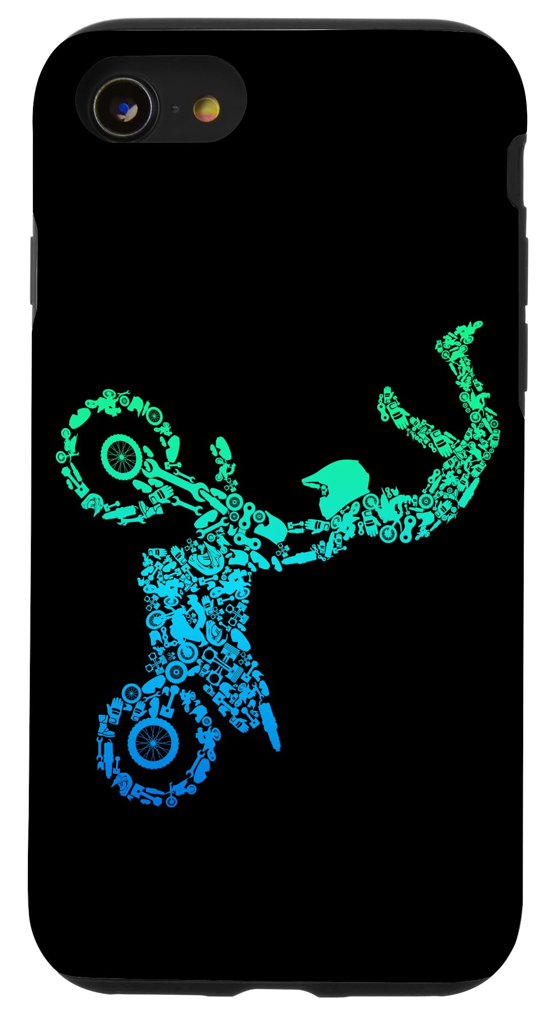 iPhone SE (2020) / 7 / 8 Dirt Bike Rider Motocross Enduro Case - Shockproof Protective Phone Cover for Boys & Men - Perfect for Motocross, Enduro Racing & Off-Road Adventures