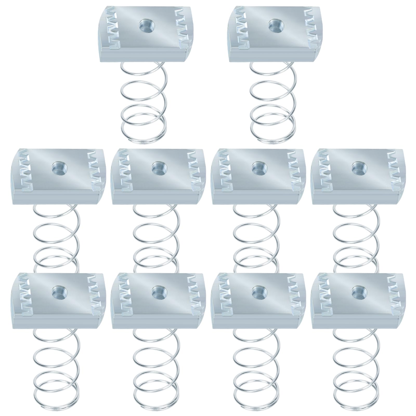 10pcs 1/4-20 Heavy Duty Zinc Plated Spring Strut Channel Nuts - Thickened Steel Hardware for Secure Fastening - Perfect for Electrical Conduit, HVAC Systems & Structural Support Installations