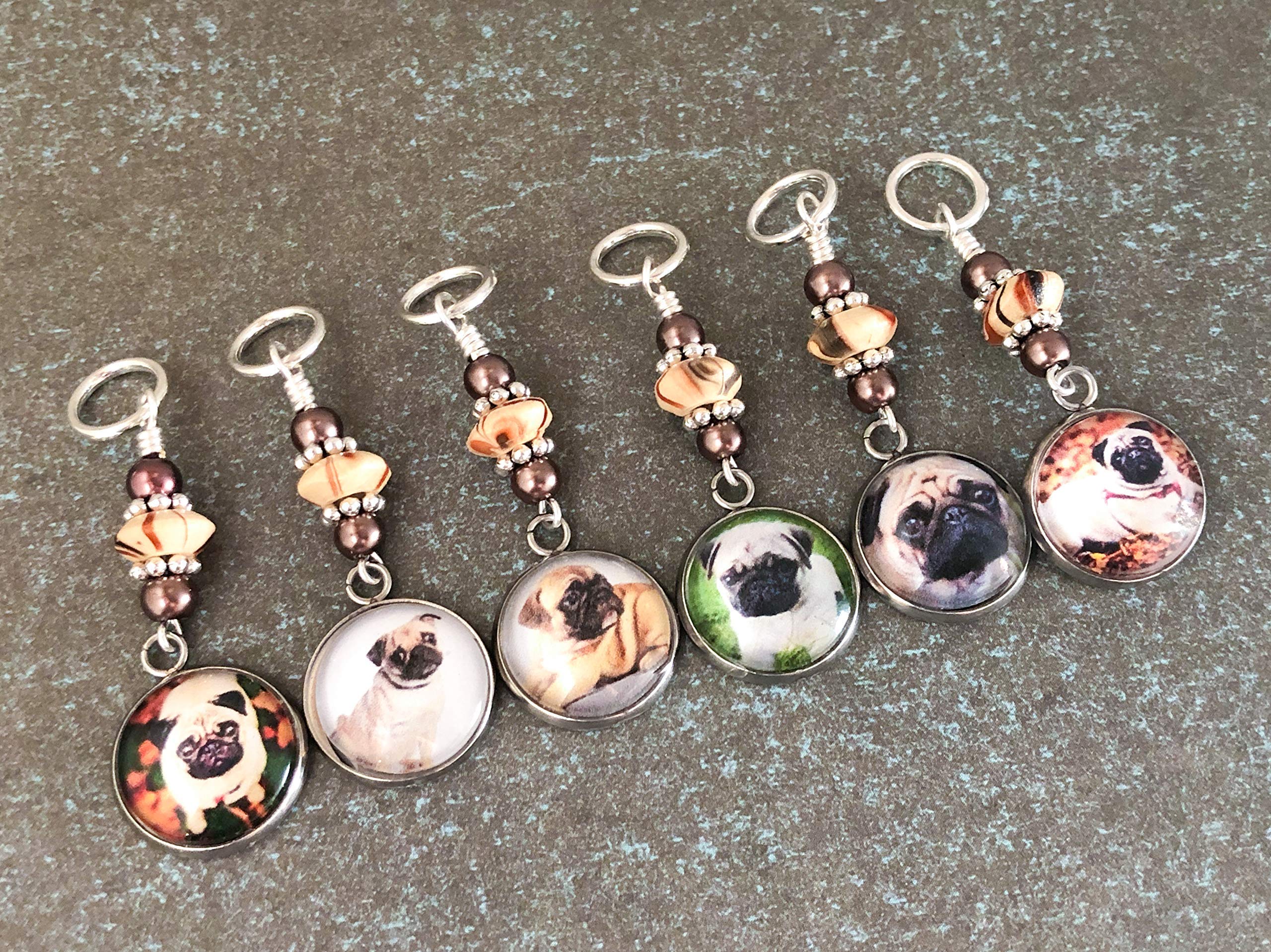 Pug Stitch Markers for Knitting & Crochet - Cute Dog-Themed Knitting Accessories - Perfect Gift for Knitters - Great for DIY Projects & Handmade Gifts
