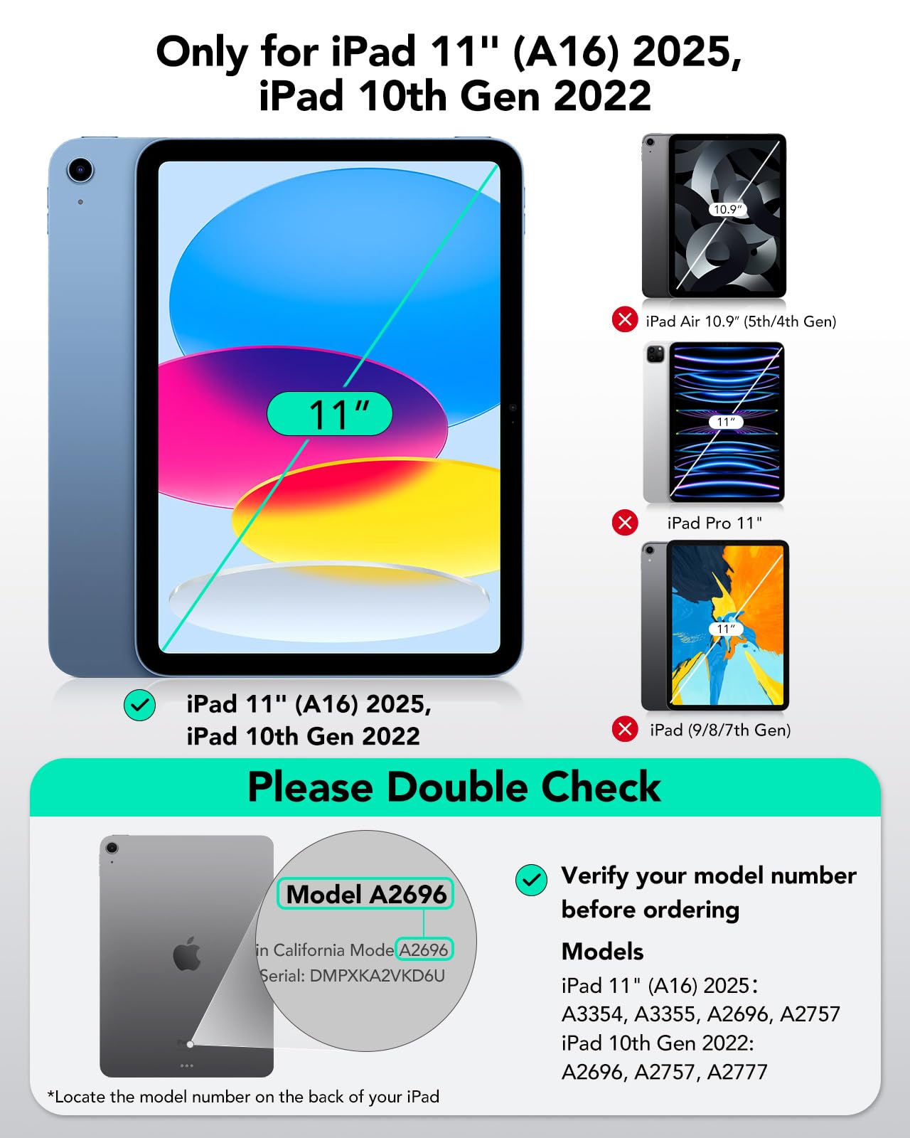 ESR Rebound Series Keyboard Case for iPad 11th Gen (A16, 2025) & 10th Gen - Slim Protective Cover with Backlit Keys, Multi-Touch Trackpad & Floating Stand | Perfect for Work, Study & Travel (Black)