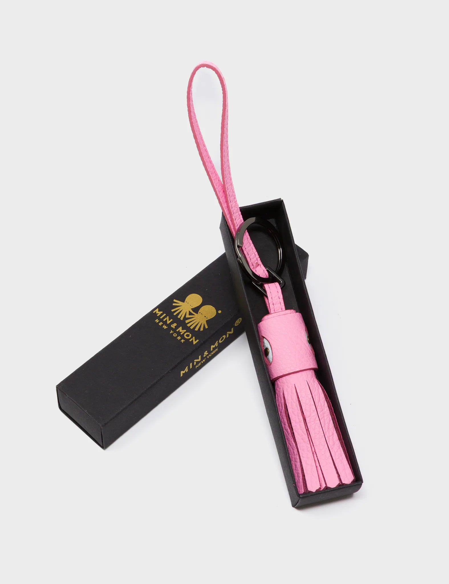 Callie Marie Hue Bag Charm - Soft Neon Pink Leather Keychain for Women | Stylish Accessory for Handbags, Backpacks, and Keys | Perfect Gift for Fashion Lovers