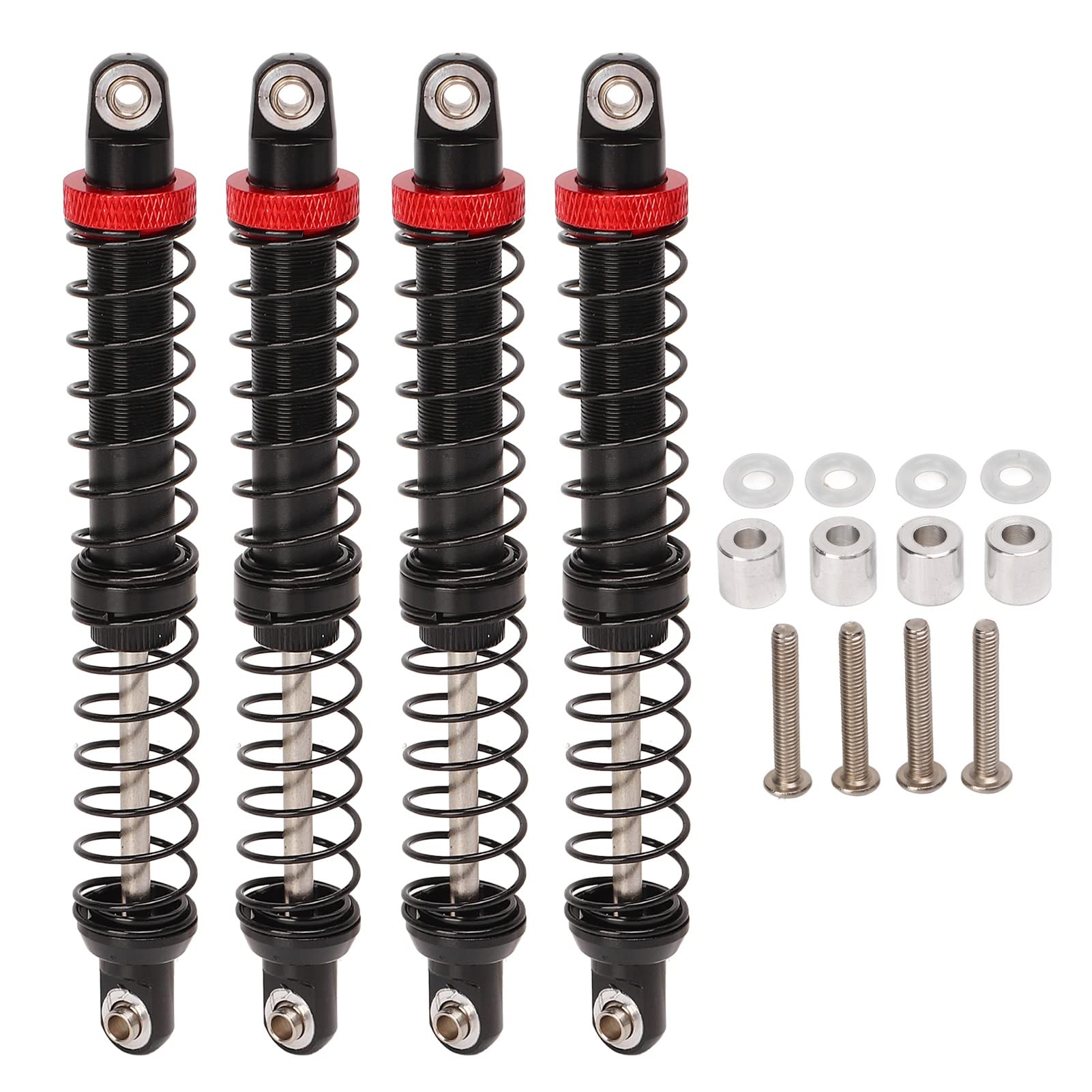 High-Performance 4PCS CNC Machined Universal RC Shock Absorber for 1/10 Scale RC Crawler - 100mm Vibration Damping System - Perfect for Off-Road, Rock Crawling & Trail Adventures