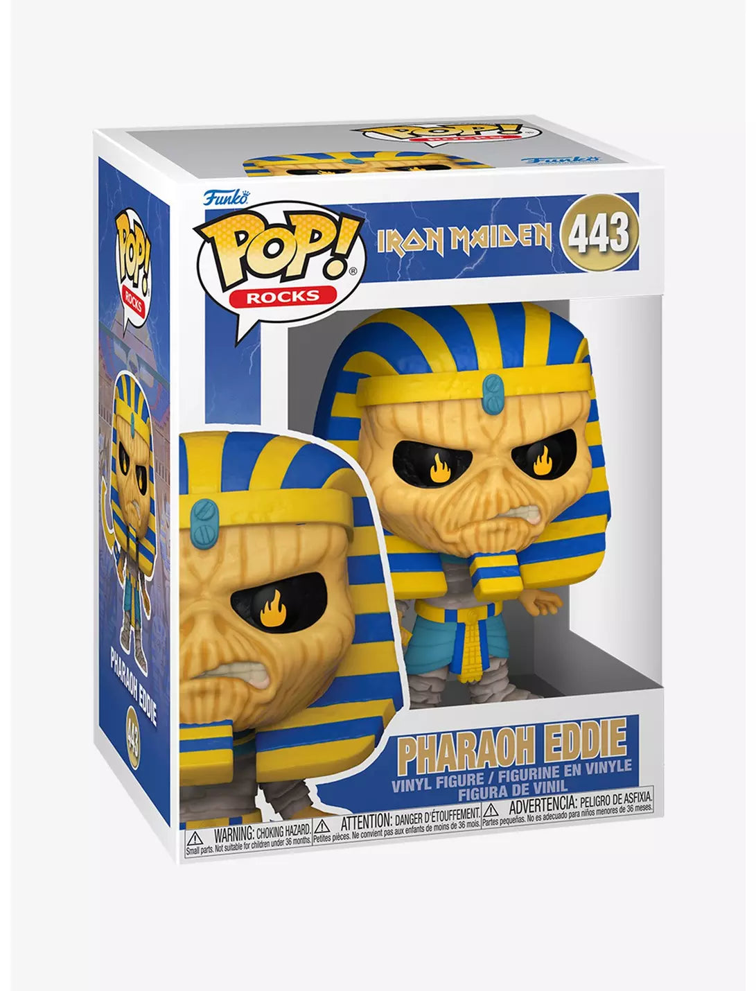 Funko Pop! Rocks Iron Maiden Pharaoh Eddie Vinyl Figure #443 - Collectible Music Merchandise for Fans & Home Decor