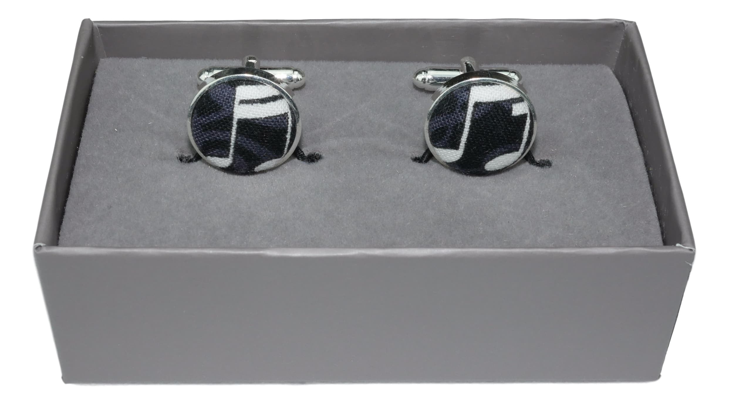 Stylish Black Music Note Cufflinks for Men - Elegant Formal Accessories for Weddings, Prom & Business Events