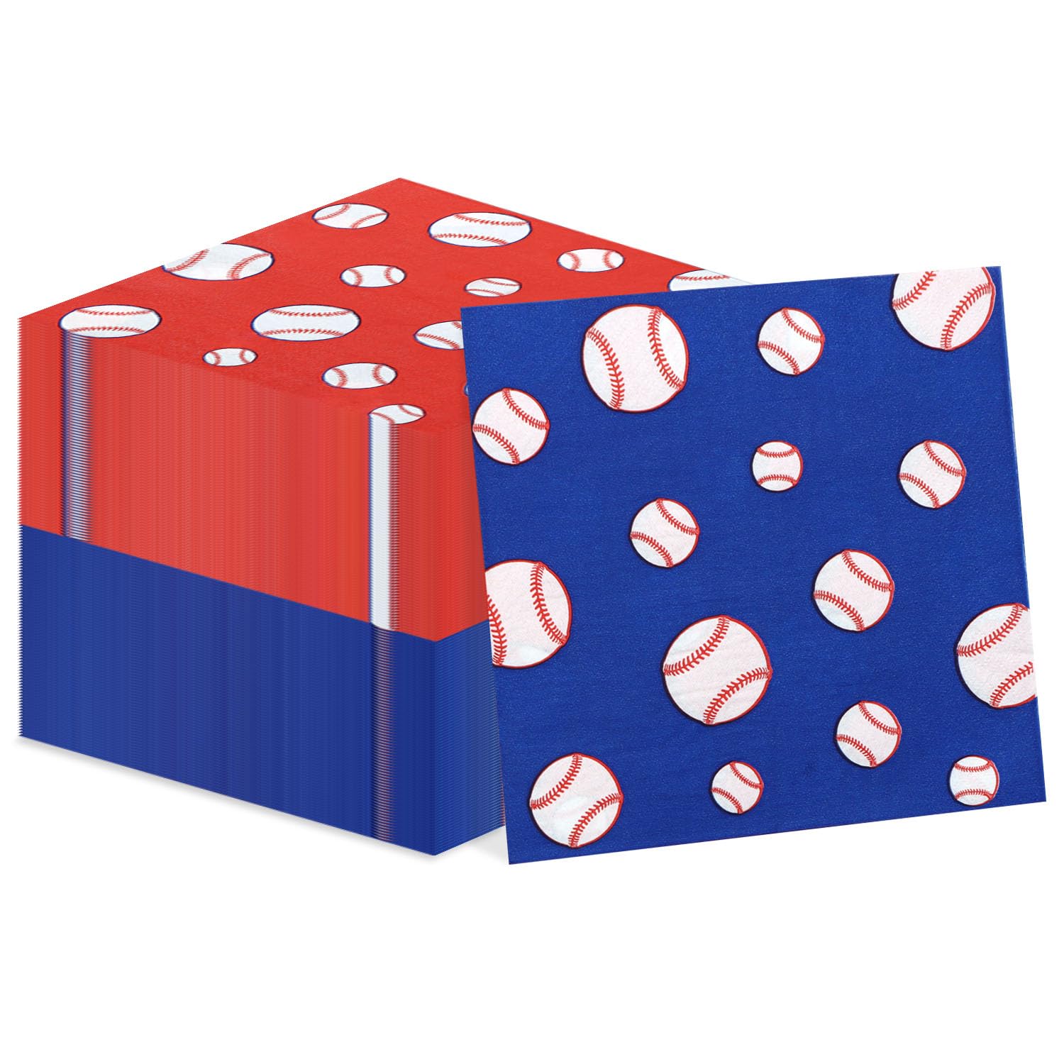 100Pcs Baseball Themed Disposable Paper Napkins - 13 x 13 Inch Sports Party Supplies for Baseball Birthday, Picnic, Game Day & Tailgating - Perfect for Kids & Adults Fans Decorations
