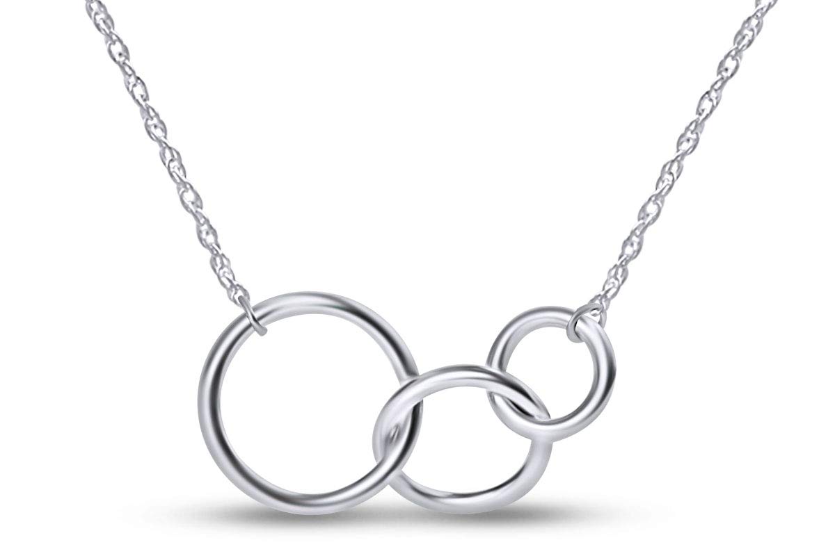 10K Gold Infinity Circle Pendant Necklace for Women - Interlocking Triple Loop Design, Elegant Layered Jewelry Gift for Anniversary, Valentine's Day & Special Occasions