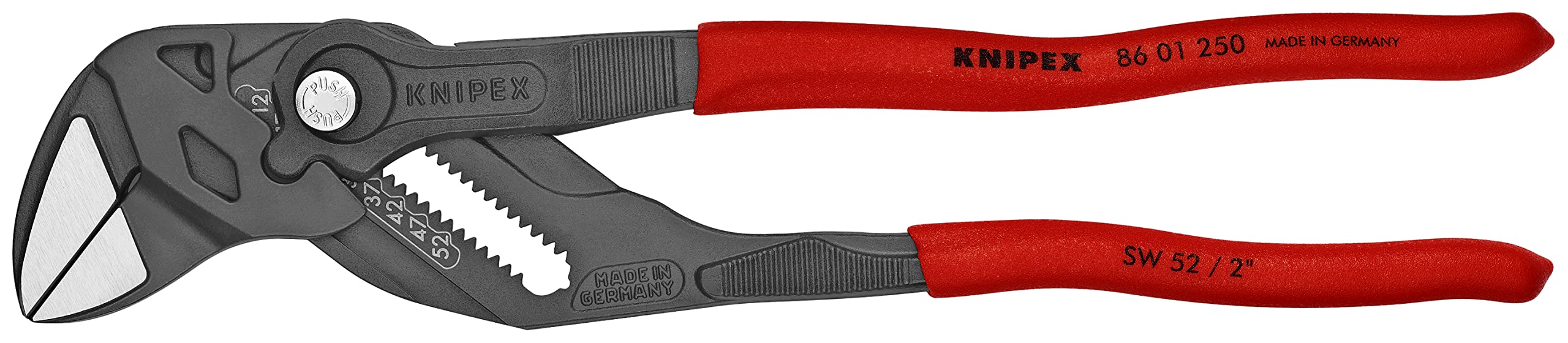 KNIPEX 10-Inch Pliers Wrench with Black Finish (8601250) - Professional Plumbing & DIY Tool for Pipe Fittings, Automotive Repair & Home Improvement