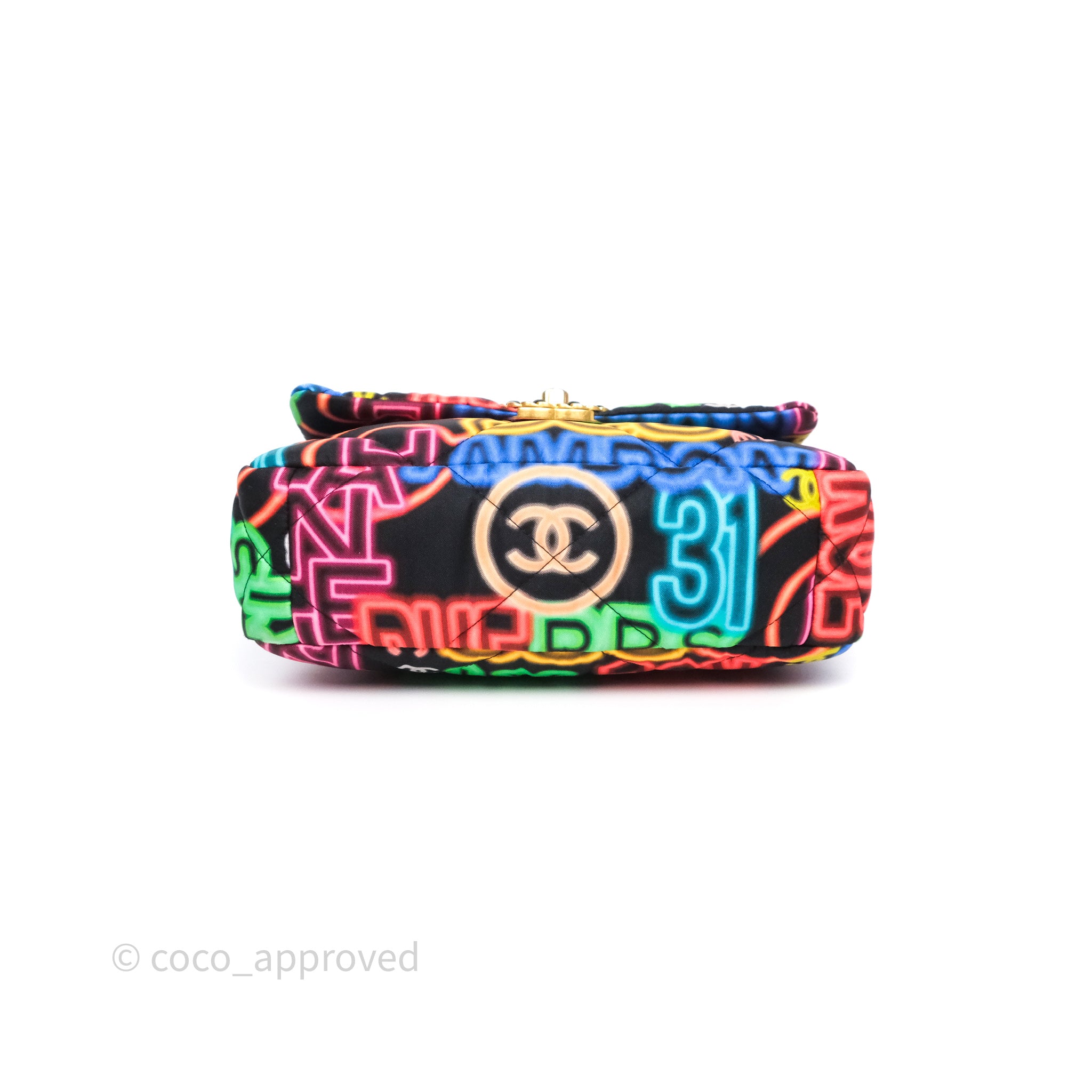 Chanel 19 Small Handbag Black Multicolor Fabric Printed Mixed Hardware - Luxury Designer Crossbody Bag for Women, Perfect for Date Night & Evening Events