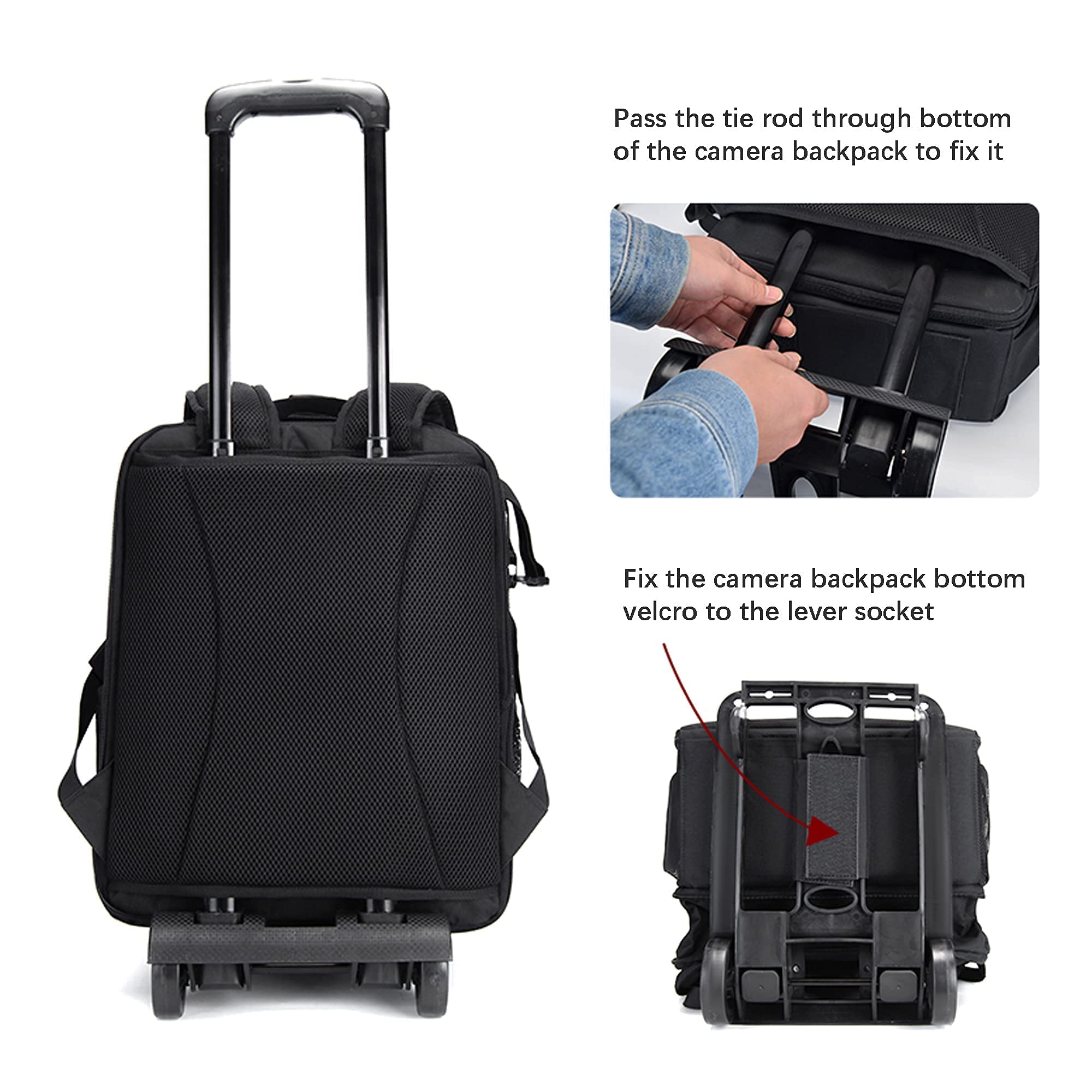 Cwatcun Anti-Theft Waterproof Camera Backpack with Tripod Holder & Laptop Compartment - Fits 15.6