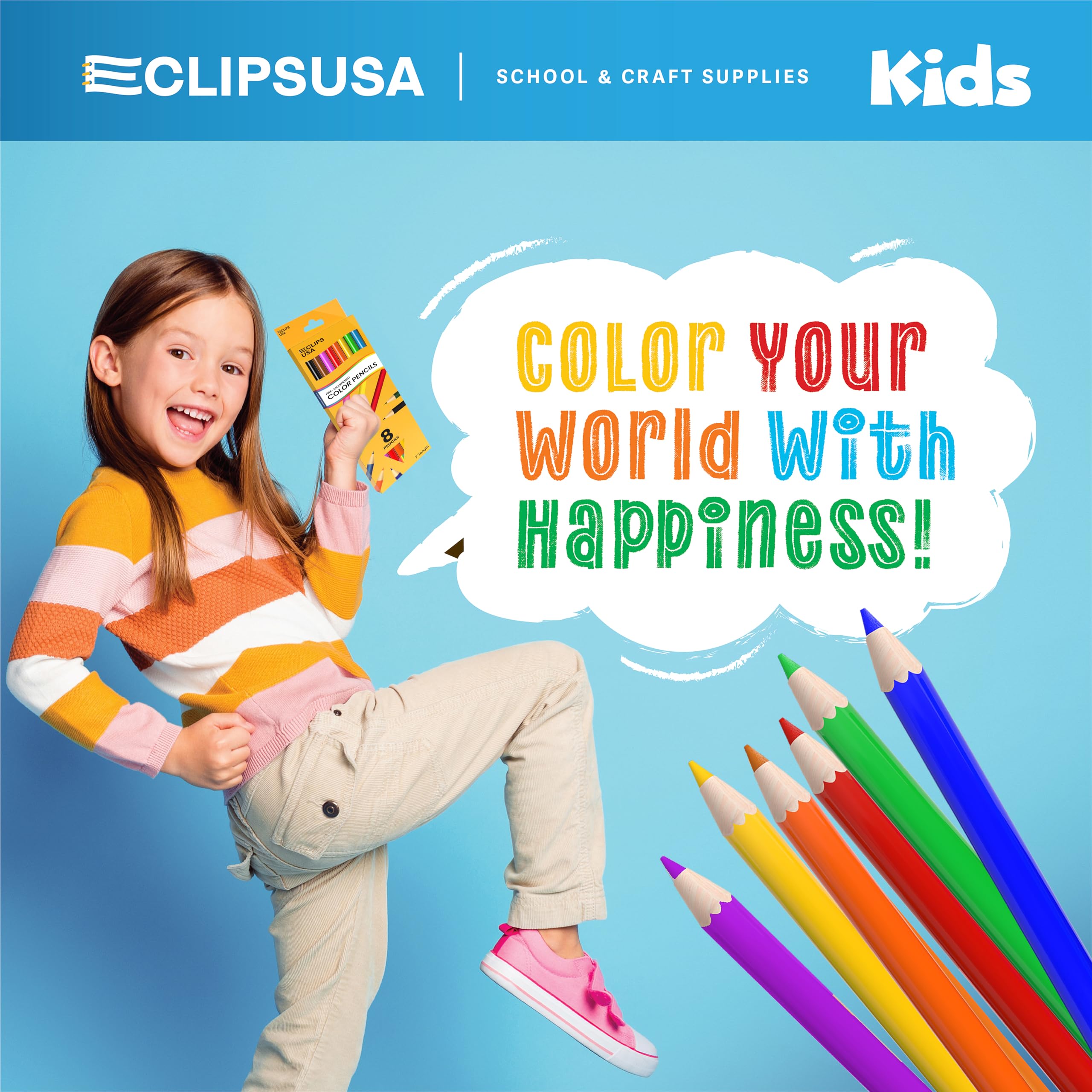 Vibrant Colored Pencils Set - 8 Premium Artist Pencils for Kids & Adults - Perfect for Sketching, Drawing, Coloring Books & DIY Art Projects (1 Box)