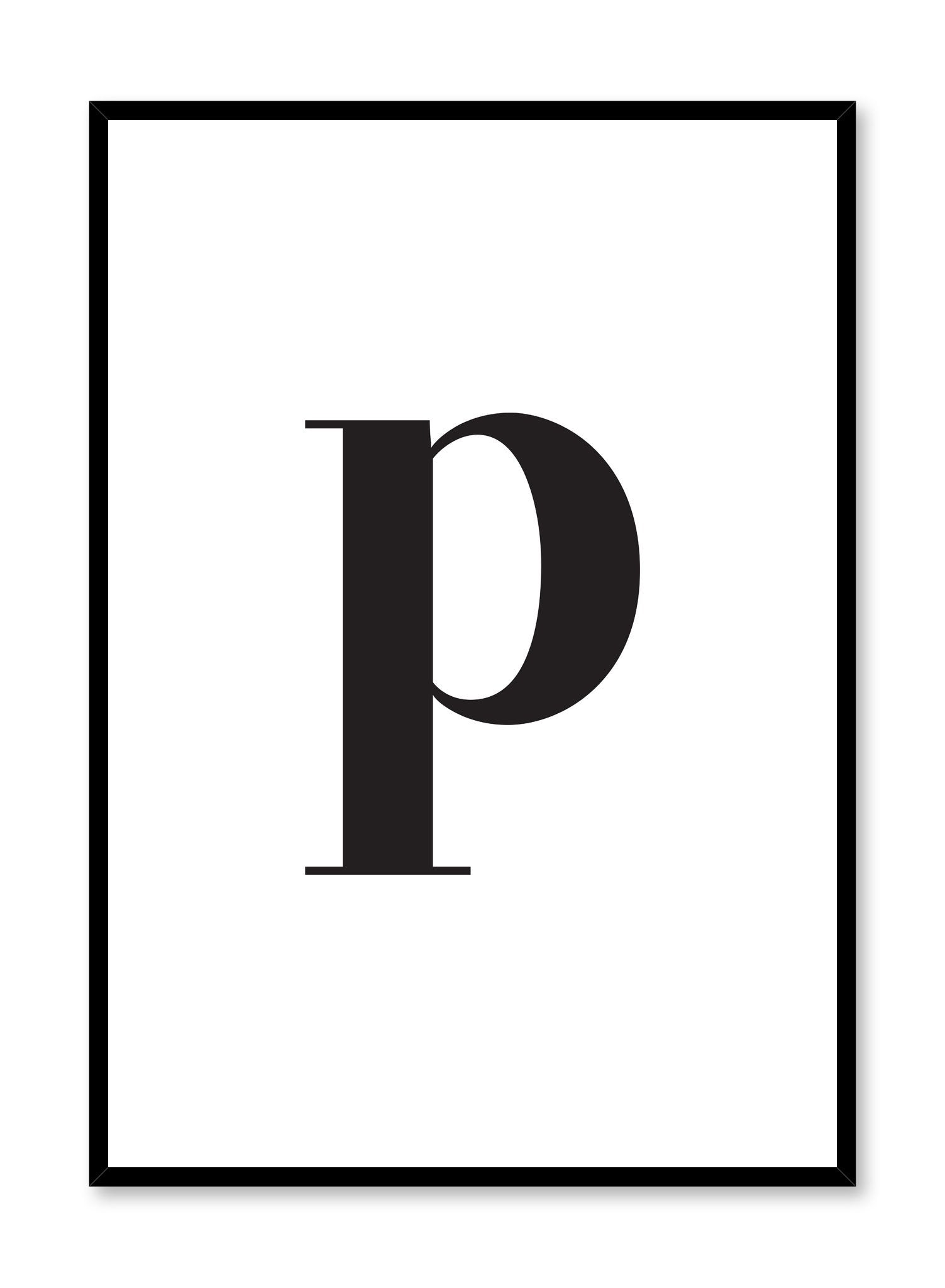 Lowercase Letter P Poster - Alphabet Learning Decor for Kids' Rooms, Classrooms & Nursery - Perfect for Early Childhood Education & Homeschooling