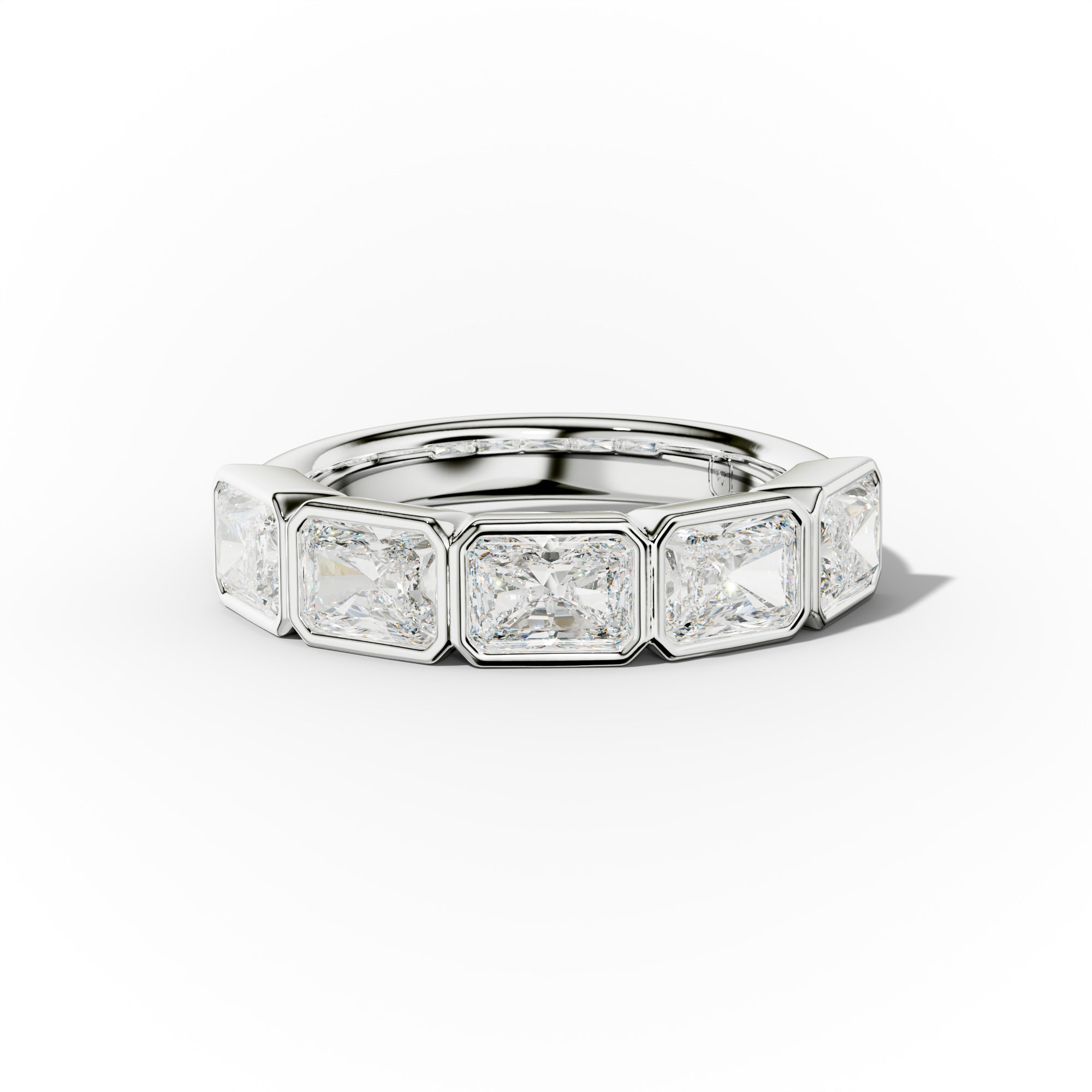 3.0 Carat East West Radiant Cut Bezel Set Diamond Anniversary Band - Elegant Wedding Ring for Women, Perfect for Anniversaries, Engagements & Special Occasions
