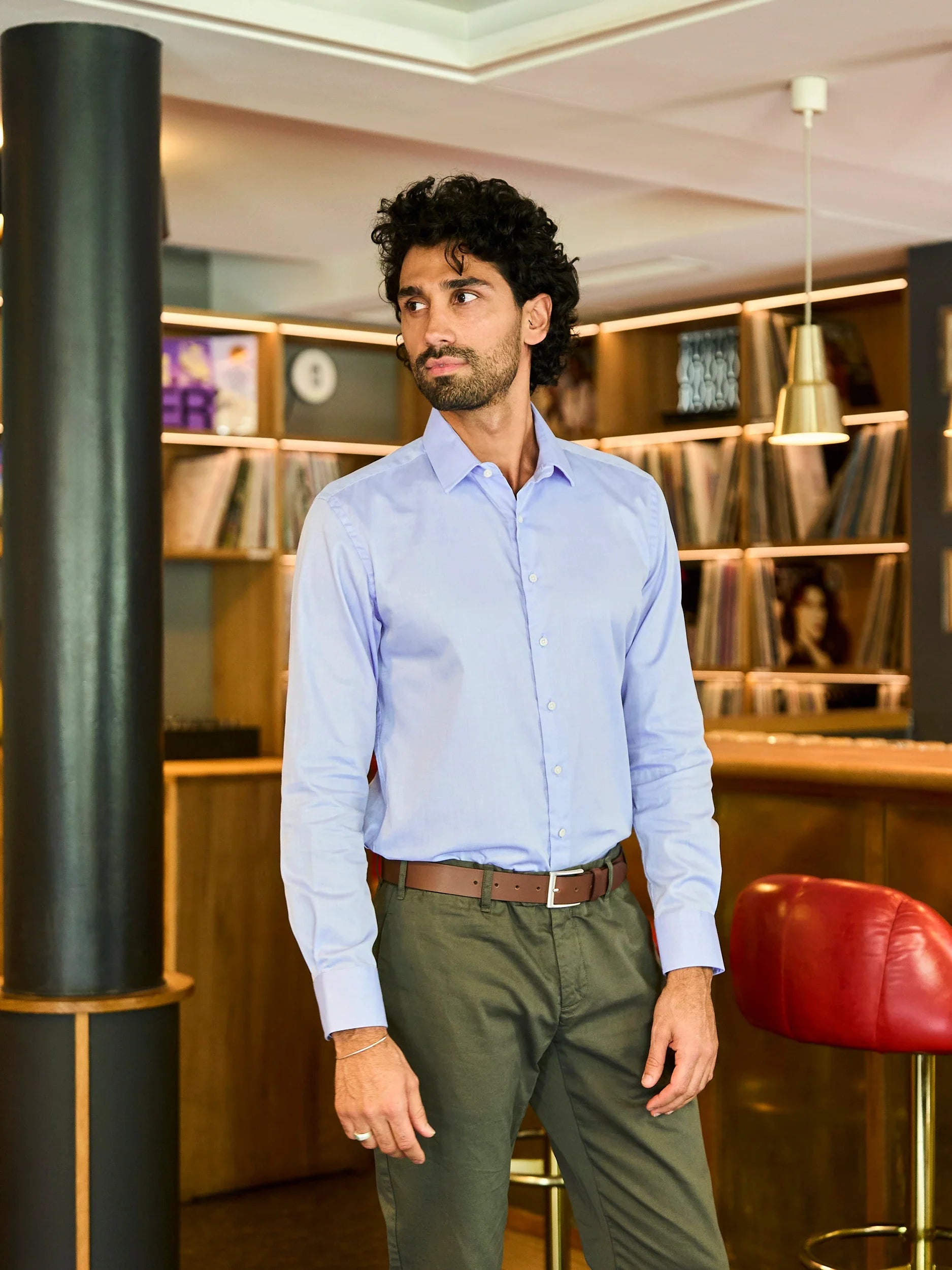 Premium Blue Sky Dress Shirt for Men - Classic Slim Fit Business Casual Shirt - Perfect for Office, Weddings & Formal Events