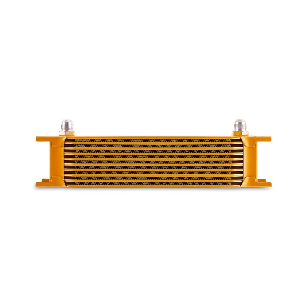 Mishimoto MMOC-10-8GD Universal 10-Row Oil Cooler with 8AN Fittings in Gold Finish - High-Performance Cooling for Racing, Off-Road & Performance Vehicles