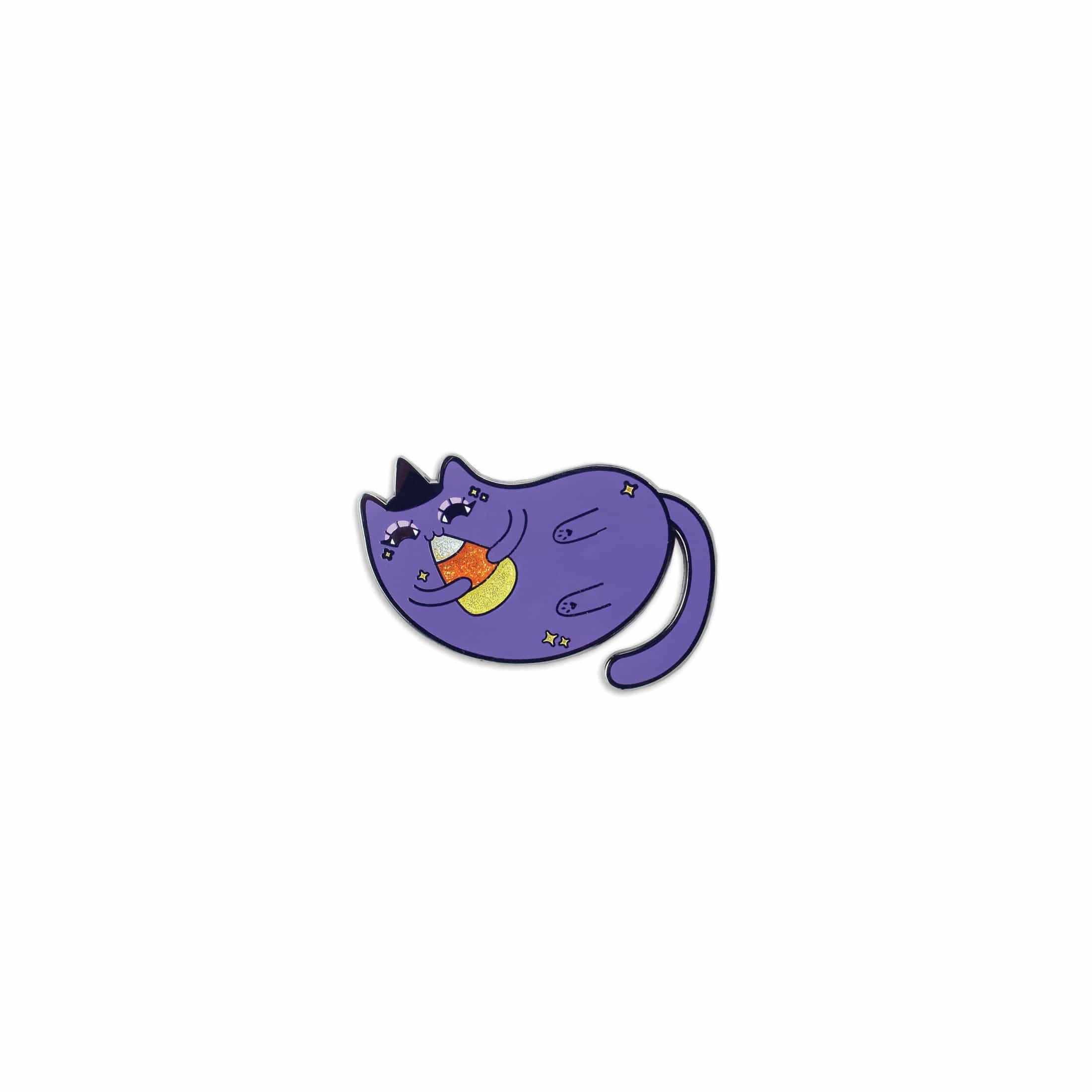 Cute Candy Corn Kitty Enamel Pin - Kawaii Cat Brooch for Halloween Costume, Jackets & Backpacks - Perfect for Cosplay, Gift Giving & Accessories