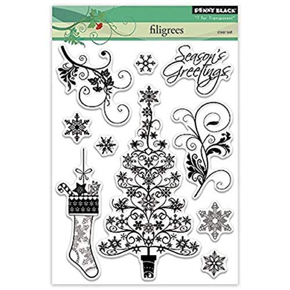 Filigree Rubber Stamp Set for Scrapbooking & Card Making