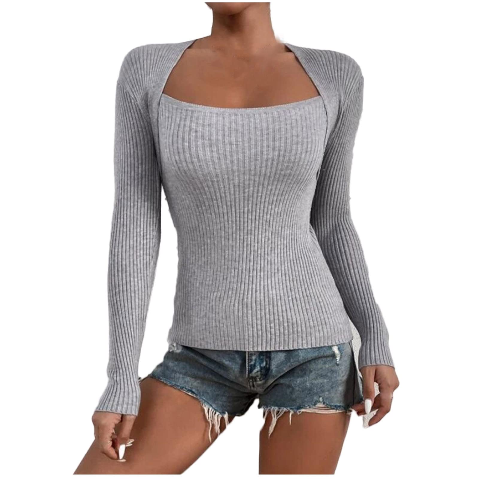 Women's Bodycon Long Sleeve Casual Shirts - Stretchy Basic Tops for Layering, Work, and Everyday Wear #327