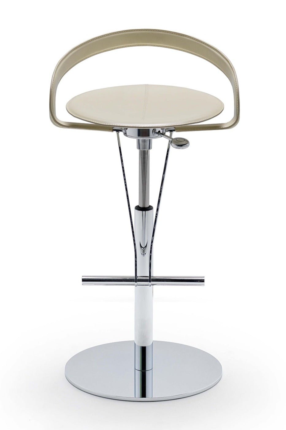 Fasem Cayman Bar BT Stool - Modern Adjustable Bar Stool with Backrest for Kitchen Island, Home Bar & Restaurant - Durable Metal Frame & Comfortable PU Seat