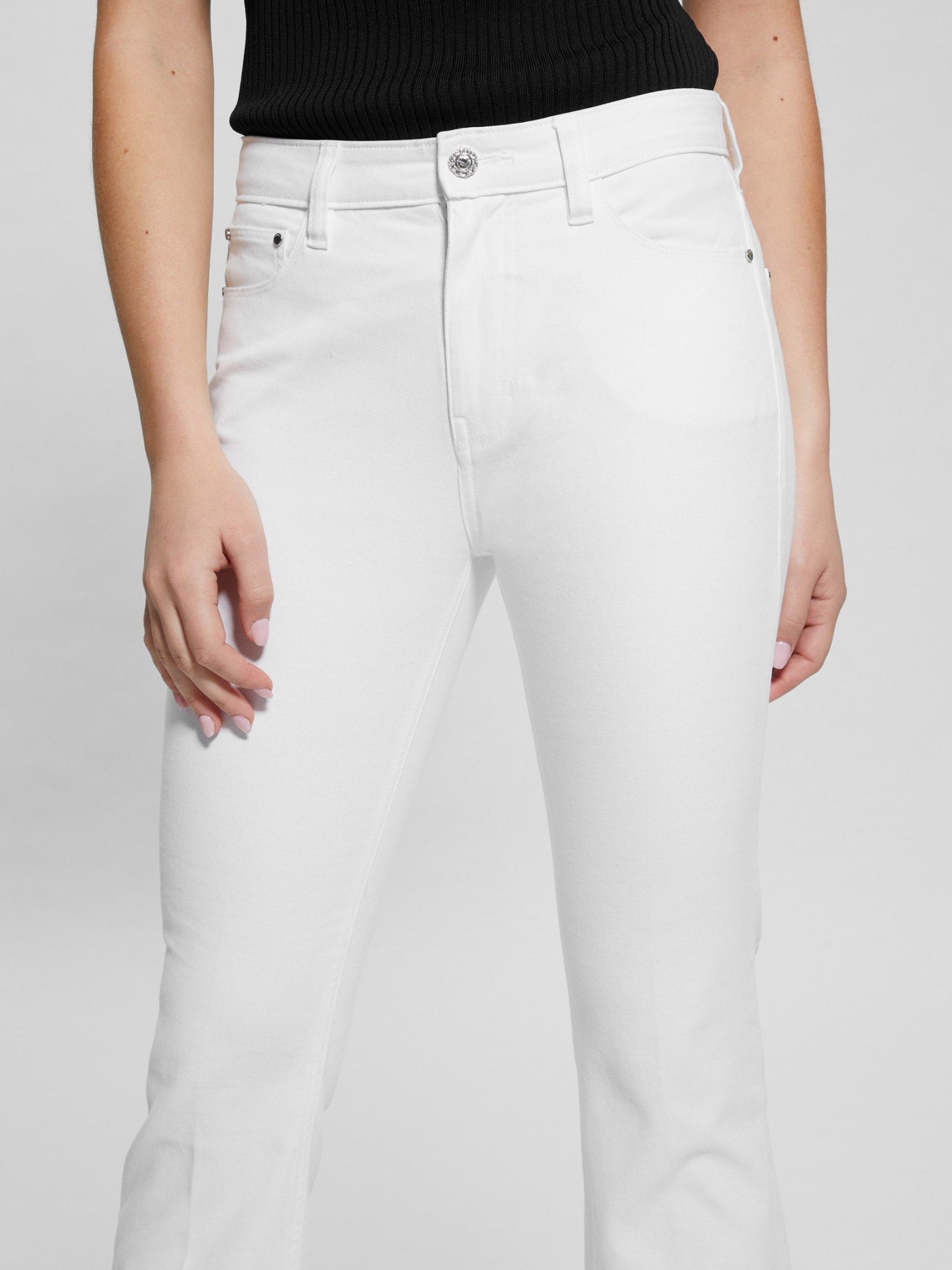 High Rise Sexy Flare Denim Jeans for Women - White Wash Vintage Style | Perfect for Date Night & Casual Outfits