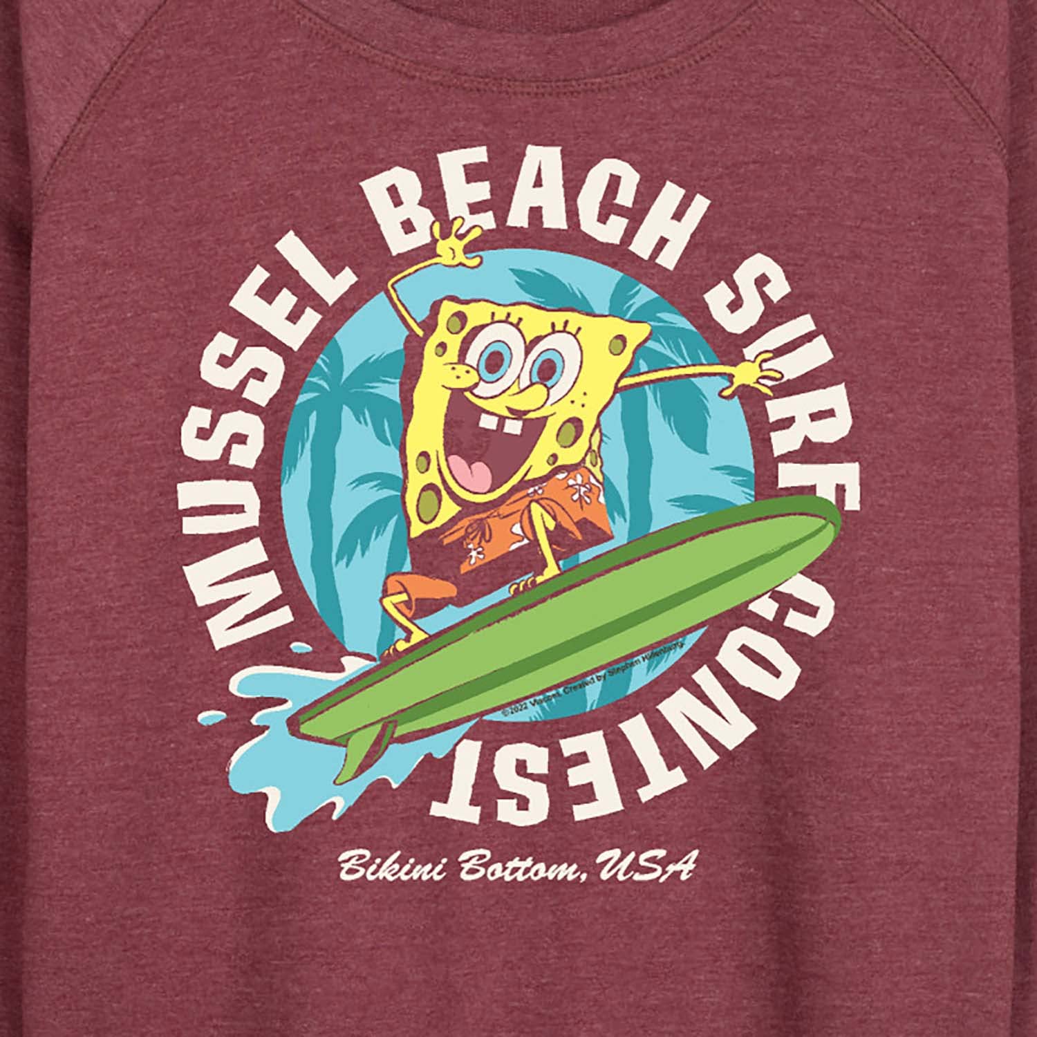 SpongeBob SquarePants Women's Lightweight French Terry Pullover Hoodie | Cartoon Character Sweatshirt | Casual Lounge & Beach Wear