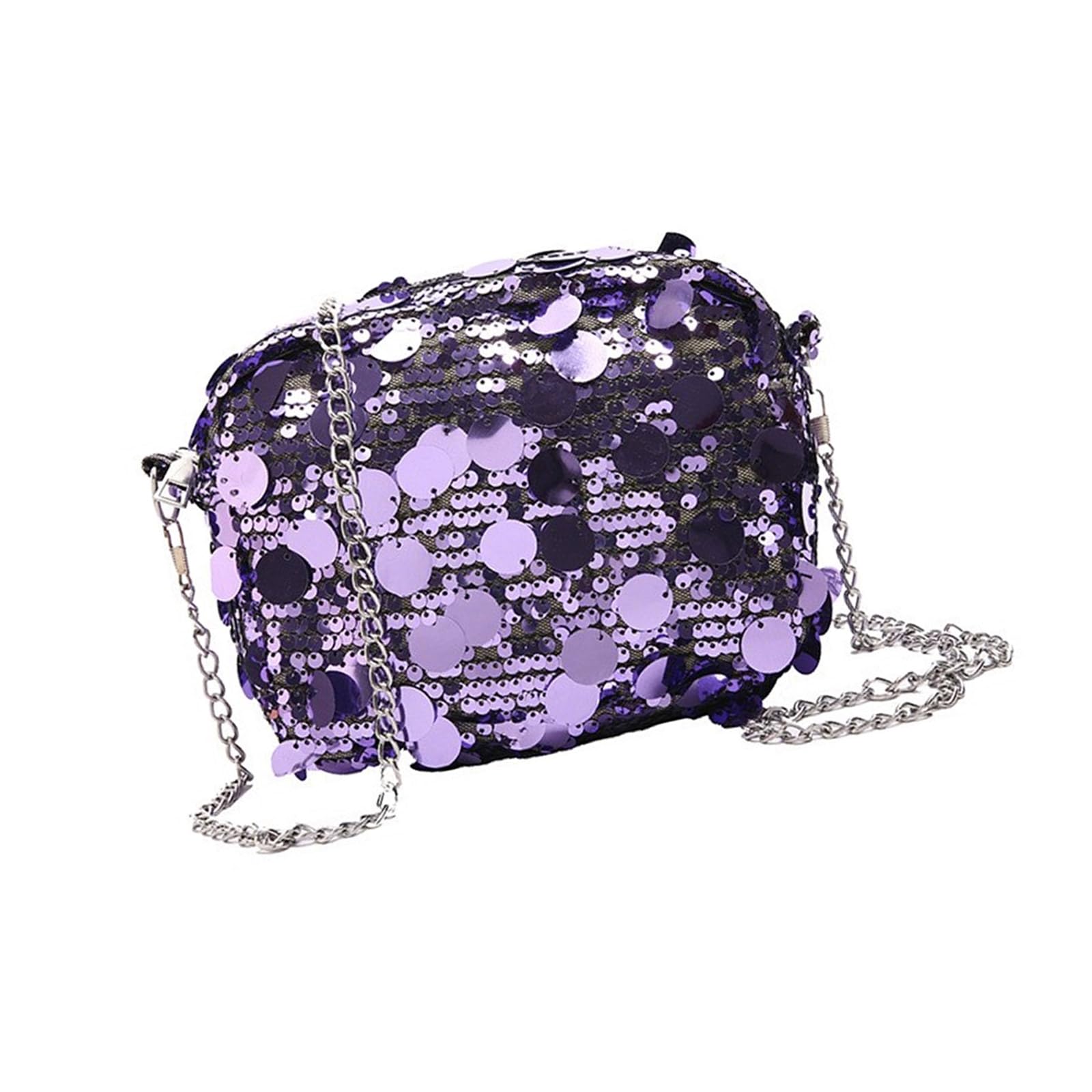 Sparkling Sequined Evening Bag for Women - Elegant Shoulder & Crossbody Purse with Detachable Chain | Perfect for Parties, Weddings & Special Occasions