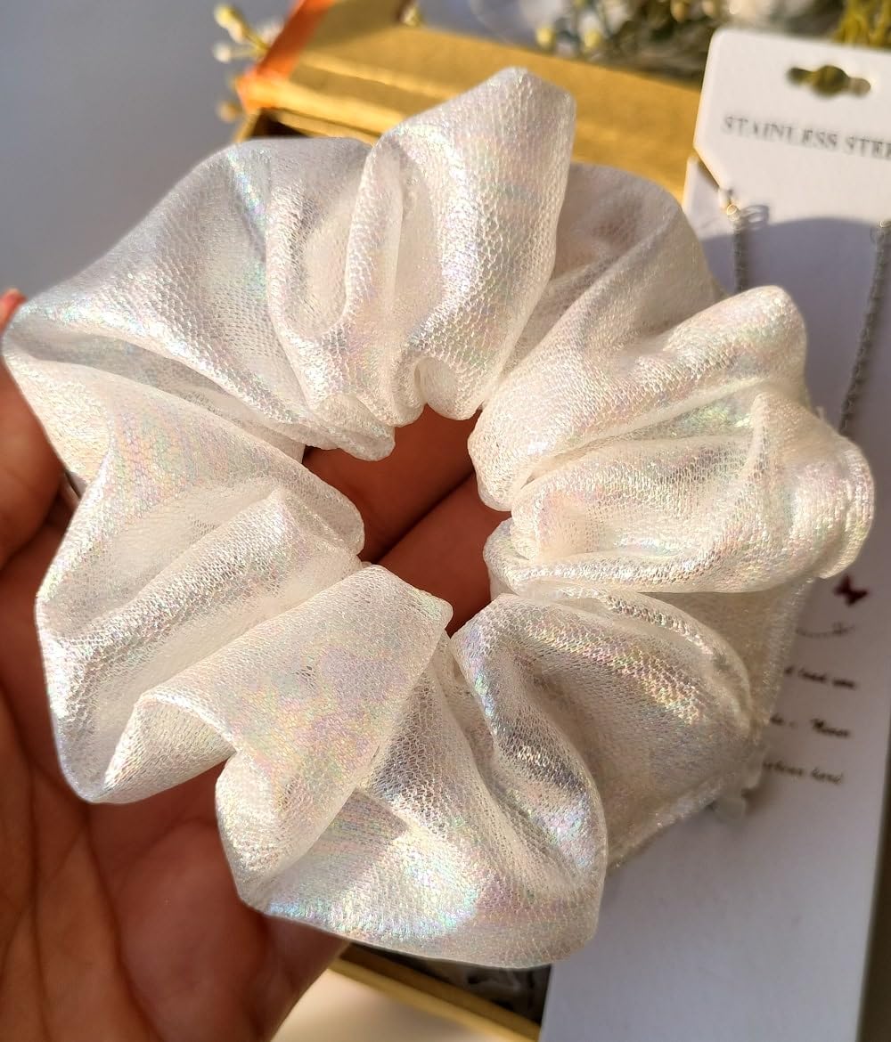Elegant Aspire T White Gift Set for Women & Girls - Hair Scrunchies, Bracelet, Butterfly Necklace & Nail Polish in Gift Box | Birthday, Anniversary, Valentine's Day Present